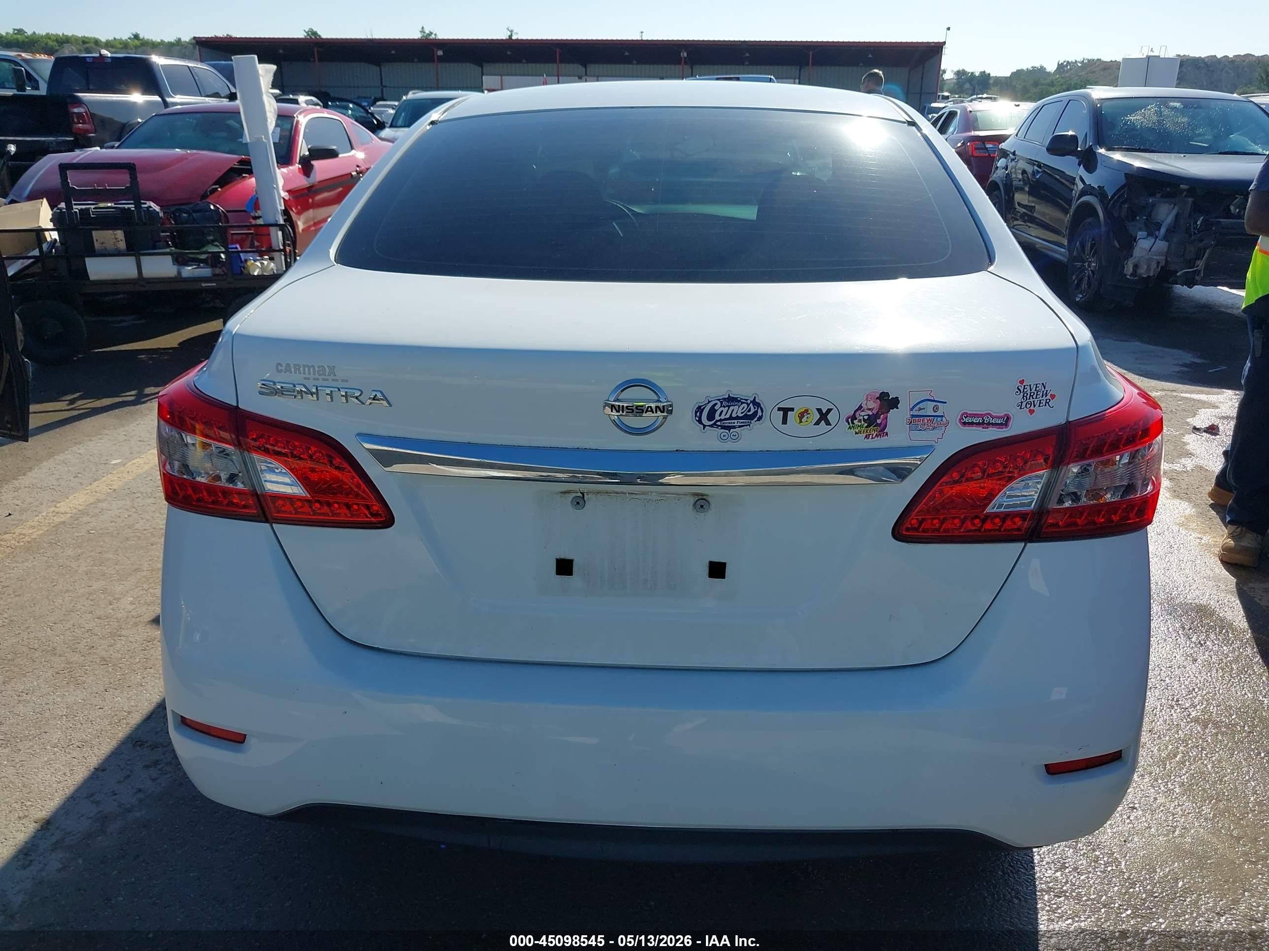 2015 Nissan Sentra S White vin: 3N1AB7AP3FY368466