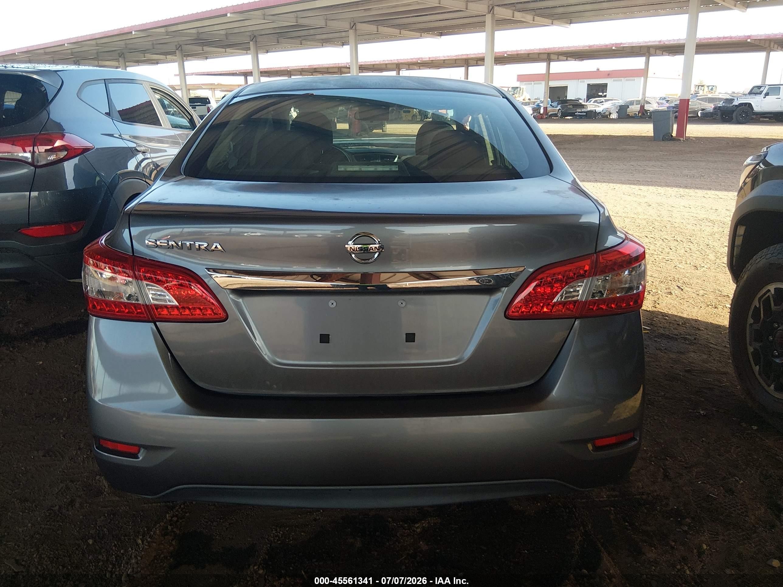 2015 Nissan Sentra S Gray vin: 3N1AB7AP3FY375207