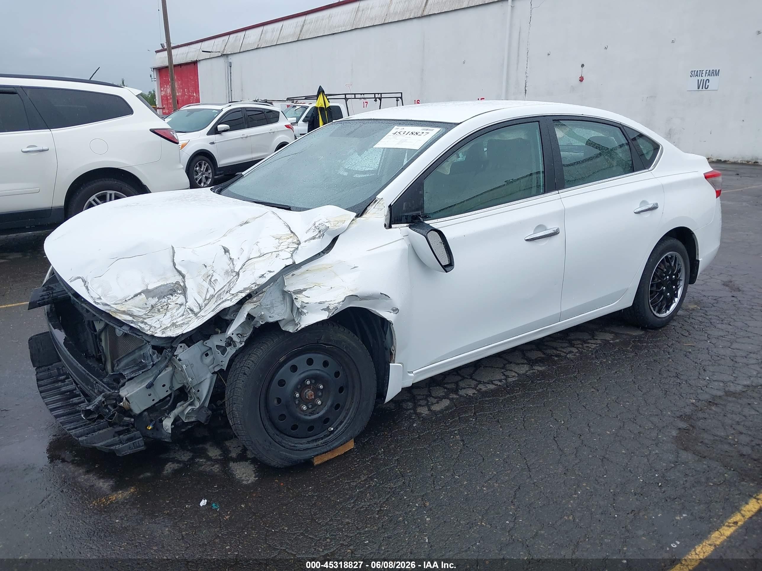 2015 Nissan Sentra Sv White vin: 3N1AB7AP3FY380200