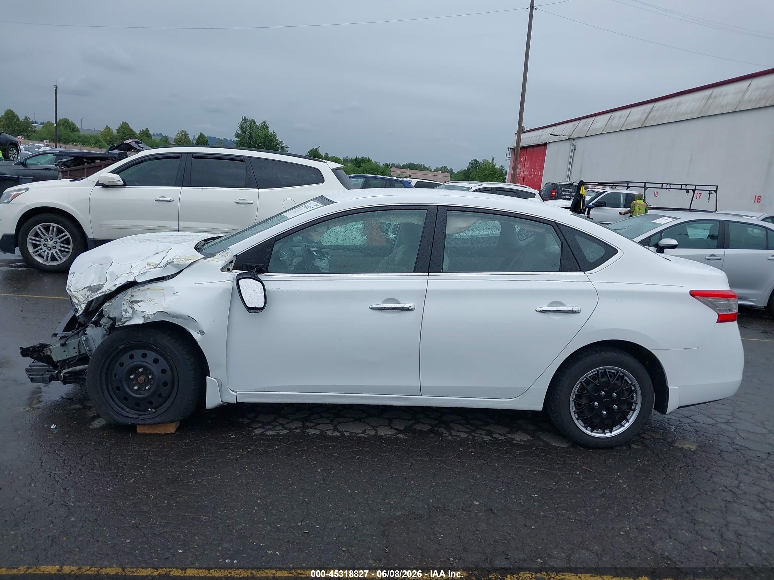 2015 Nissan Sentra Sv White vin: 3N1AB7AP3FY380200