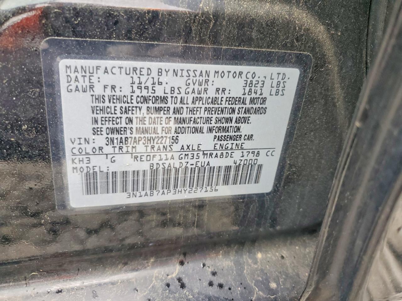 2017 Nissan Sentra Sv Black vin: 3N1AB7AP3HY227156