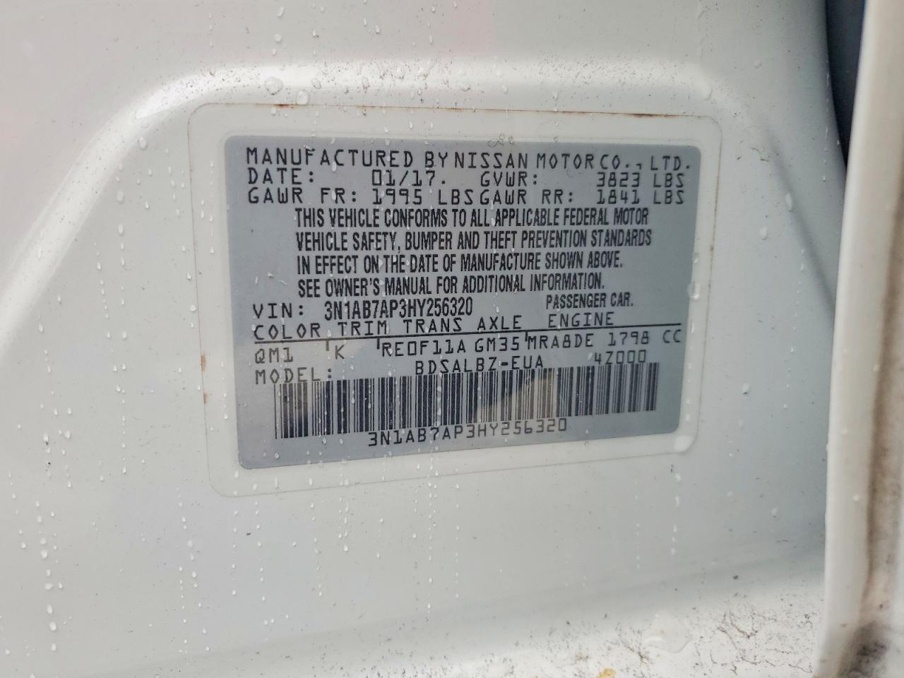 2017 Nissan Sentra S White vin: 3N1AB7AP3HY256320