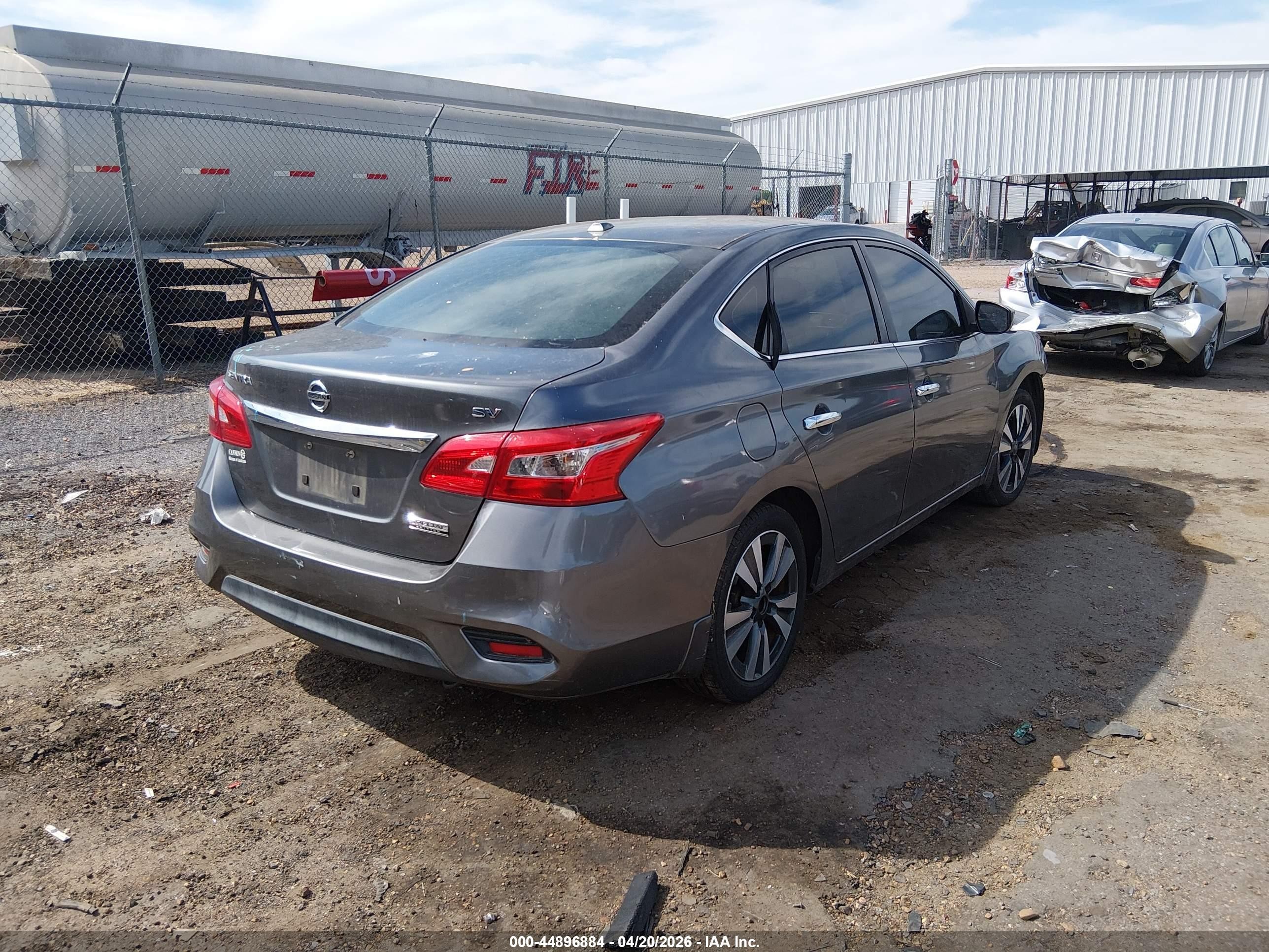 2019 Nissan Sentra Sv Gray vin: 3N1AB7AP3KY258088
