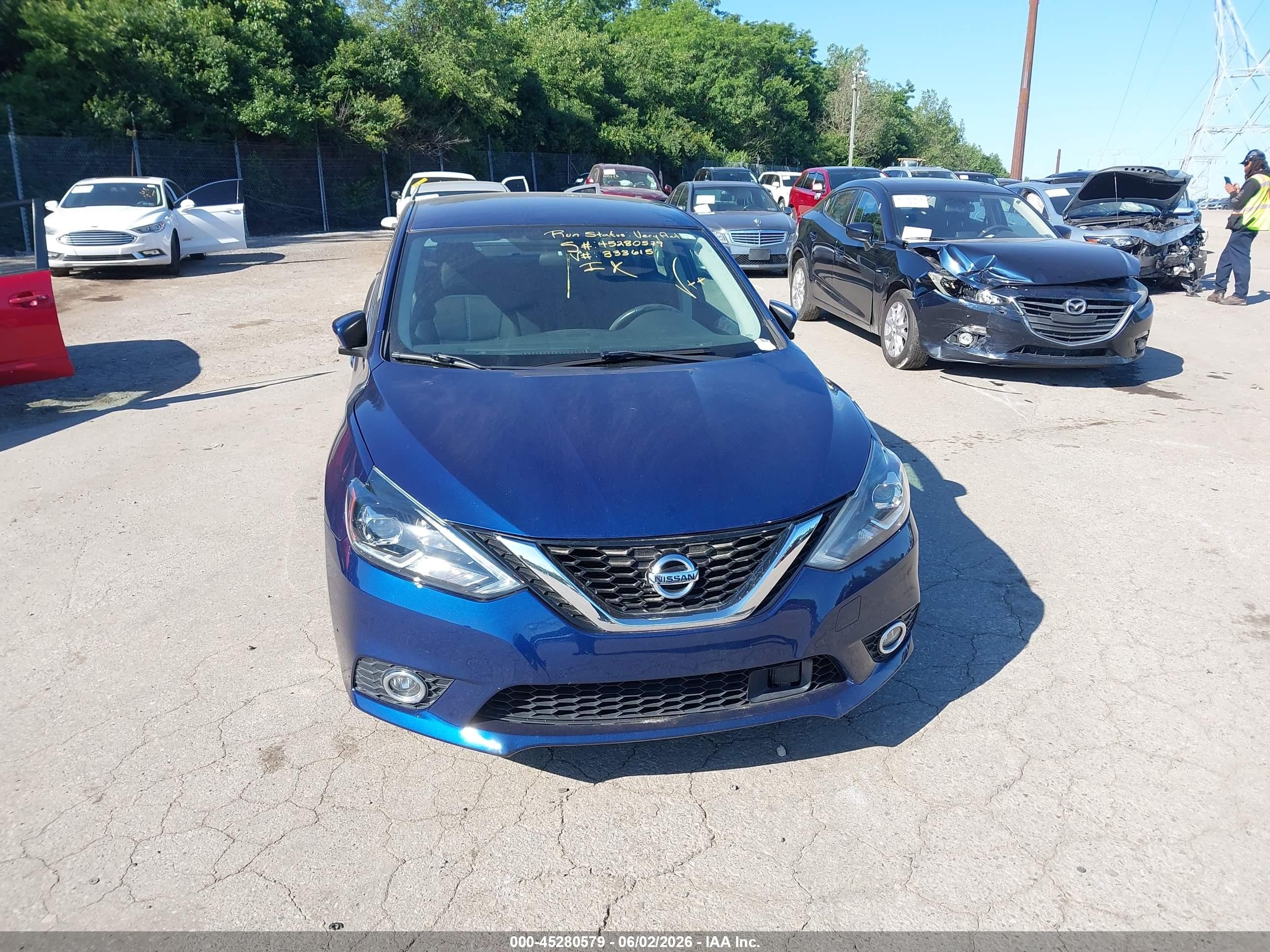 2019 Nissan Sentra Sr Синий vin: 3N1AB7AP3KY333615