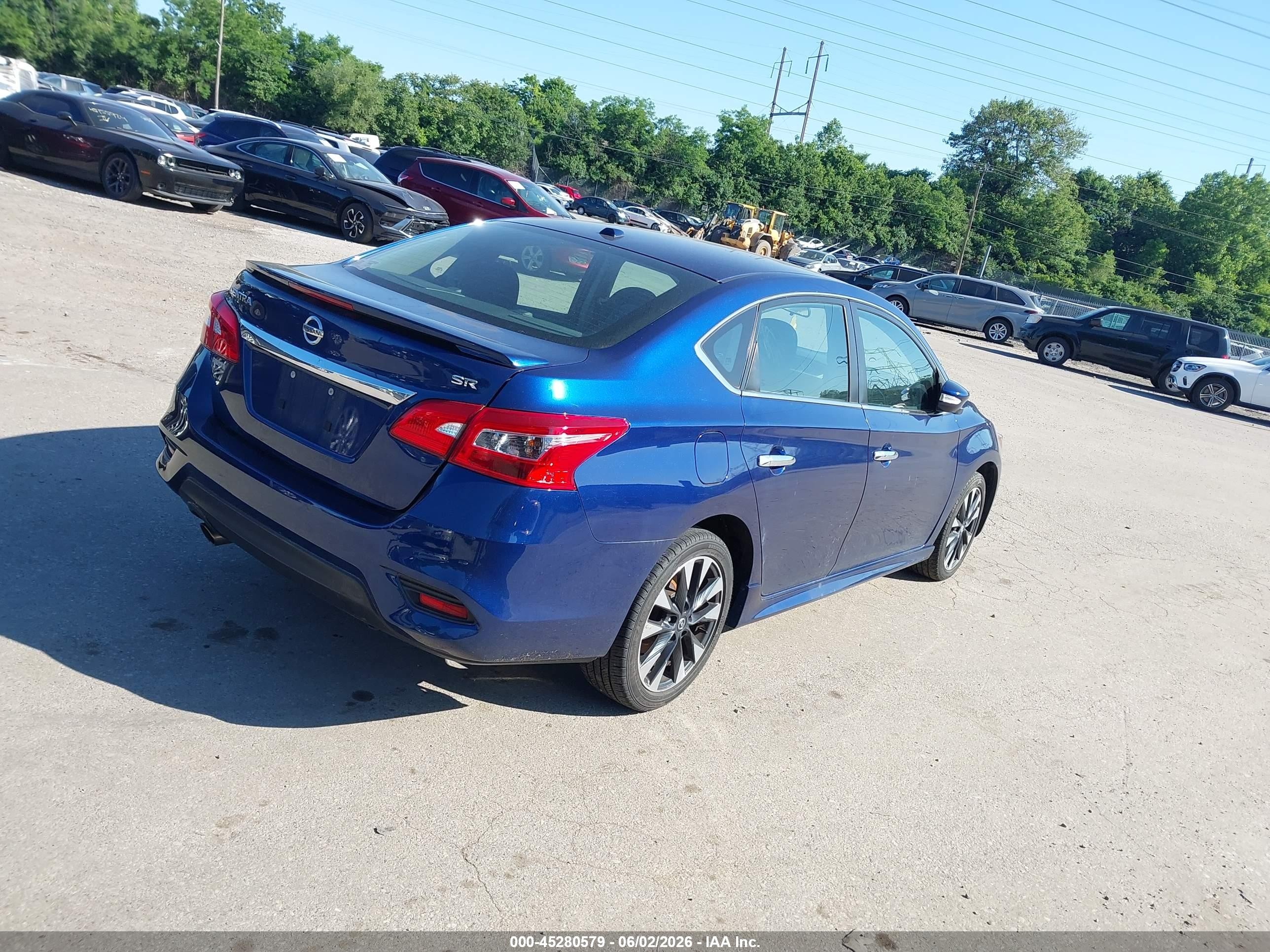 2019 Nissan Sentra Sr Синий vin: 3N1AB7AP3KY333615
