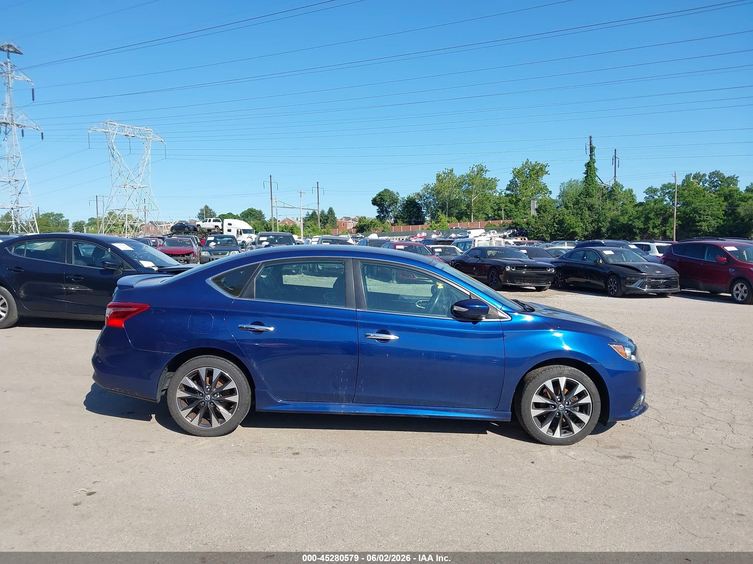 2019 Nissan Sentra Sr Синий vin: 3N1AB7AP3KY333615