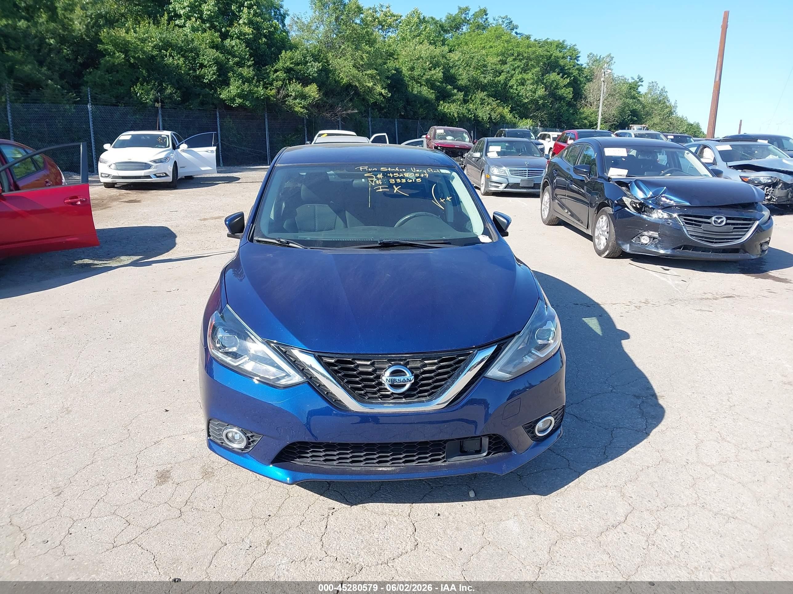 2019 Nissan Sentra Sr Синий vin: 3N1AB7AP3KY333615
