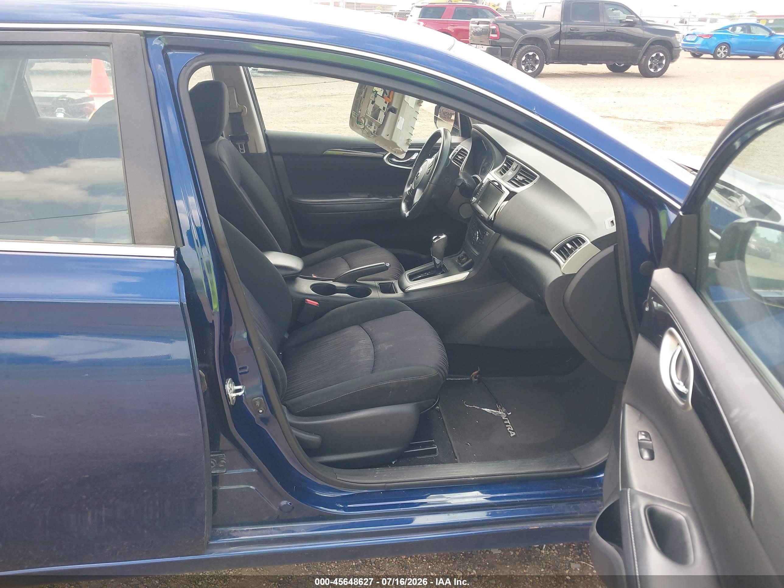 2019 Nissan Sentra Sv Синий vin: 3N1AB7AP3KY345487