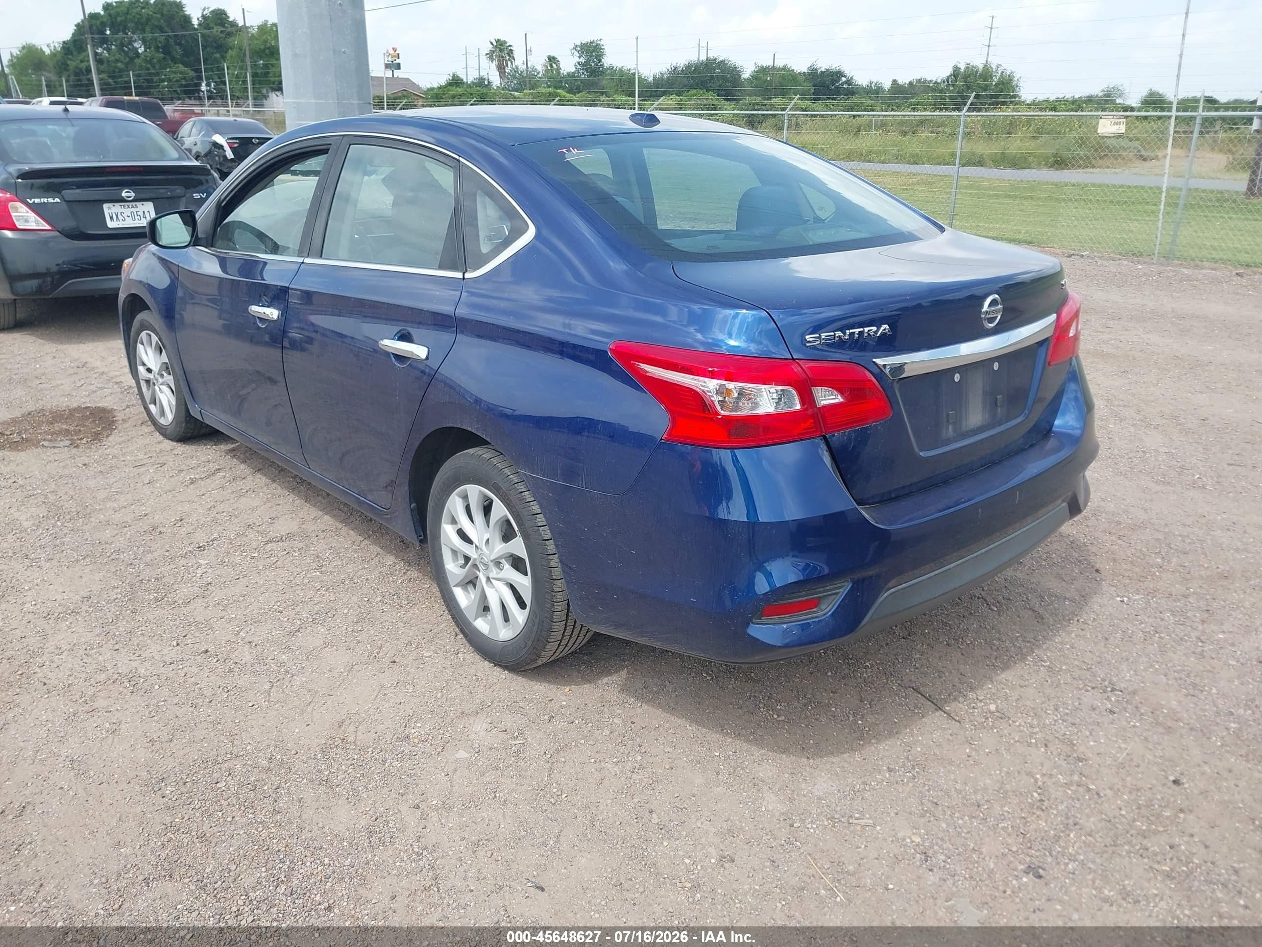 2019 Nissan Sentra Sv Синий vin: 3N1AB7AP3KY345487