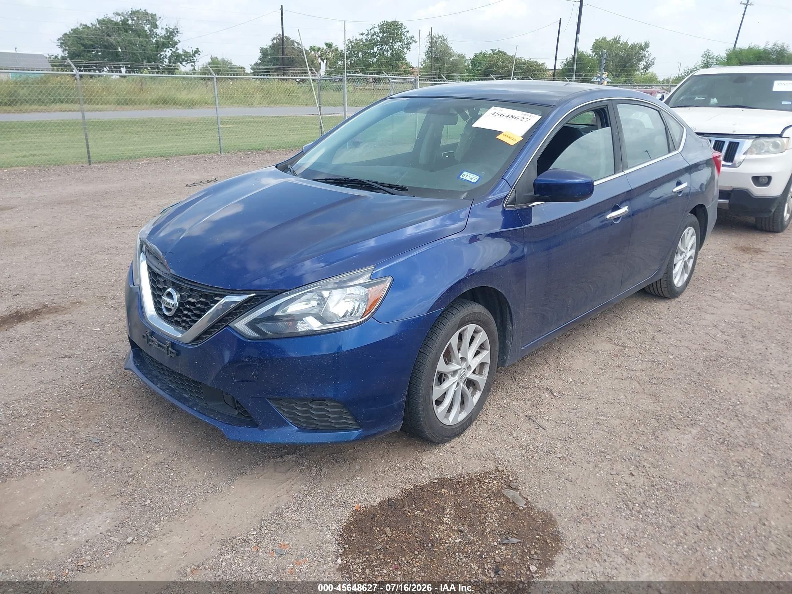2019 Nissan Sentra Sv Синий vin: 3N1AB7AP3KY345487