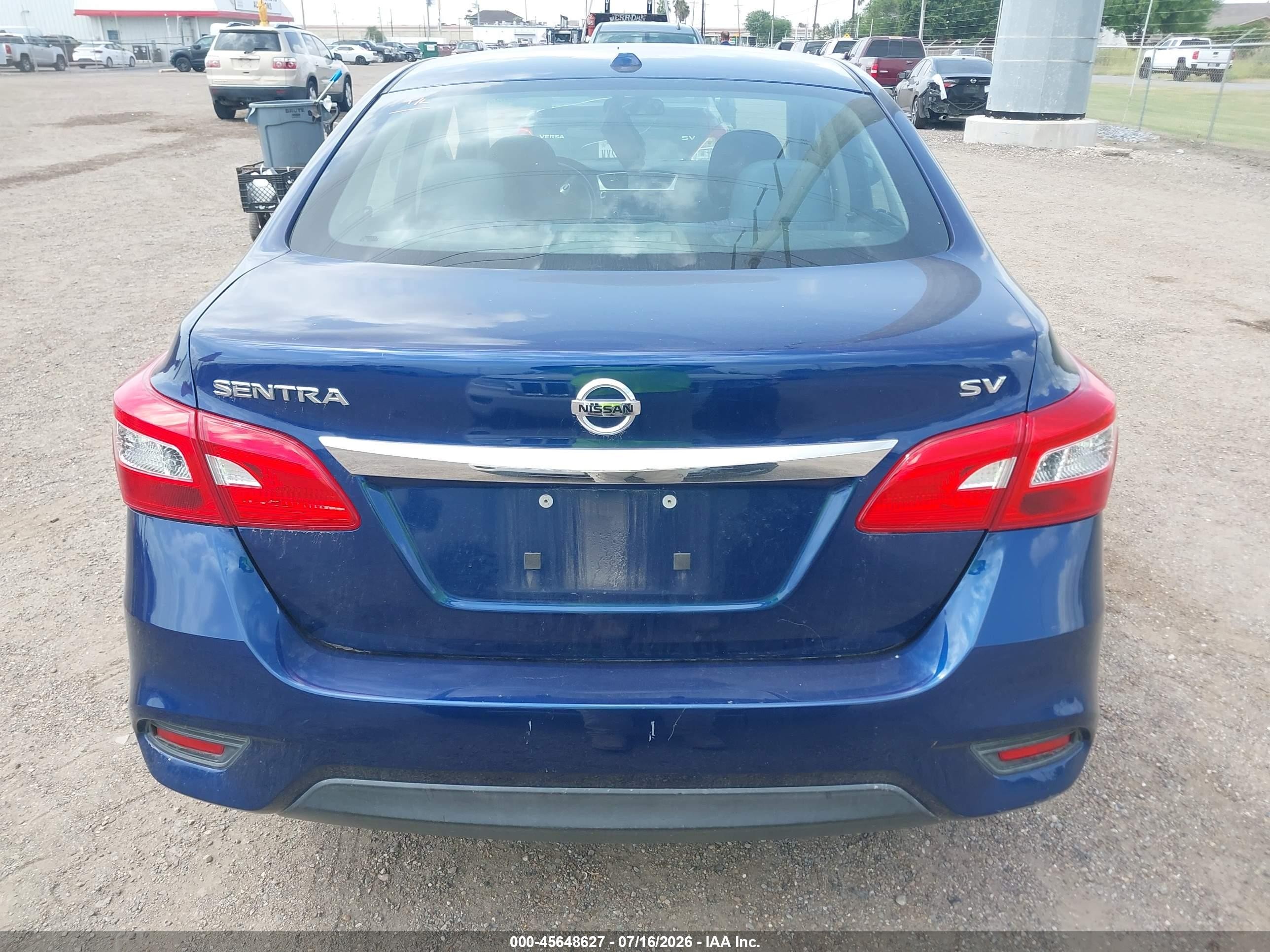 2019 Nissan Sentra Sv Синий vin: 3N1AB7AP3KY345487
