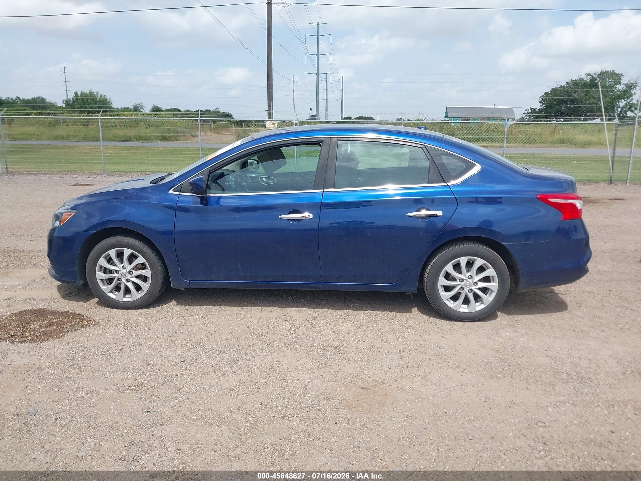2019 Nissan Sentra Sv Синий vin: 3N1AB7AP3KY345487