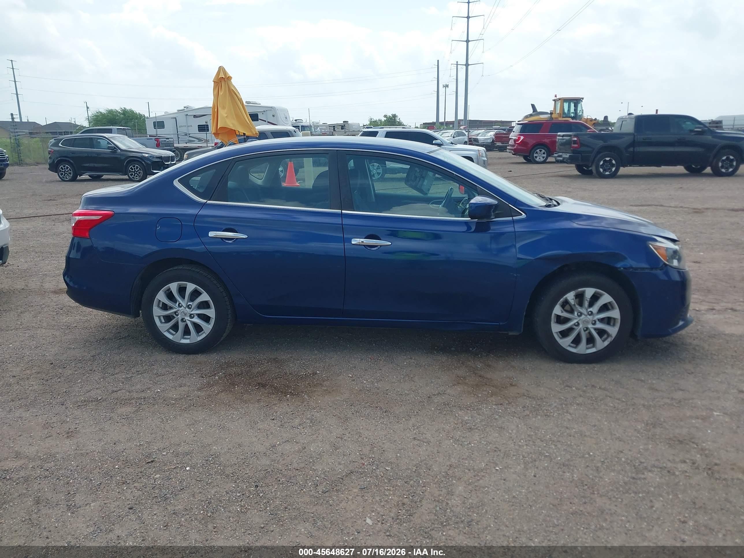 2019 Nissan Sentra Sv Синий vin: 3N1AB7AP3KY345487