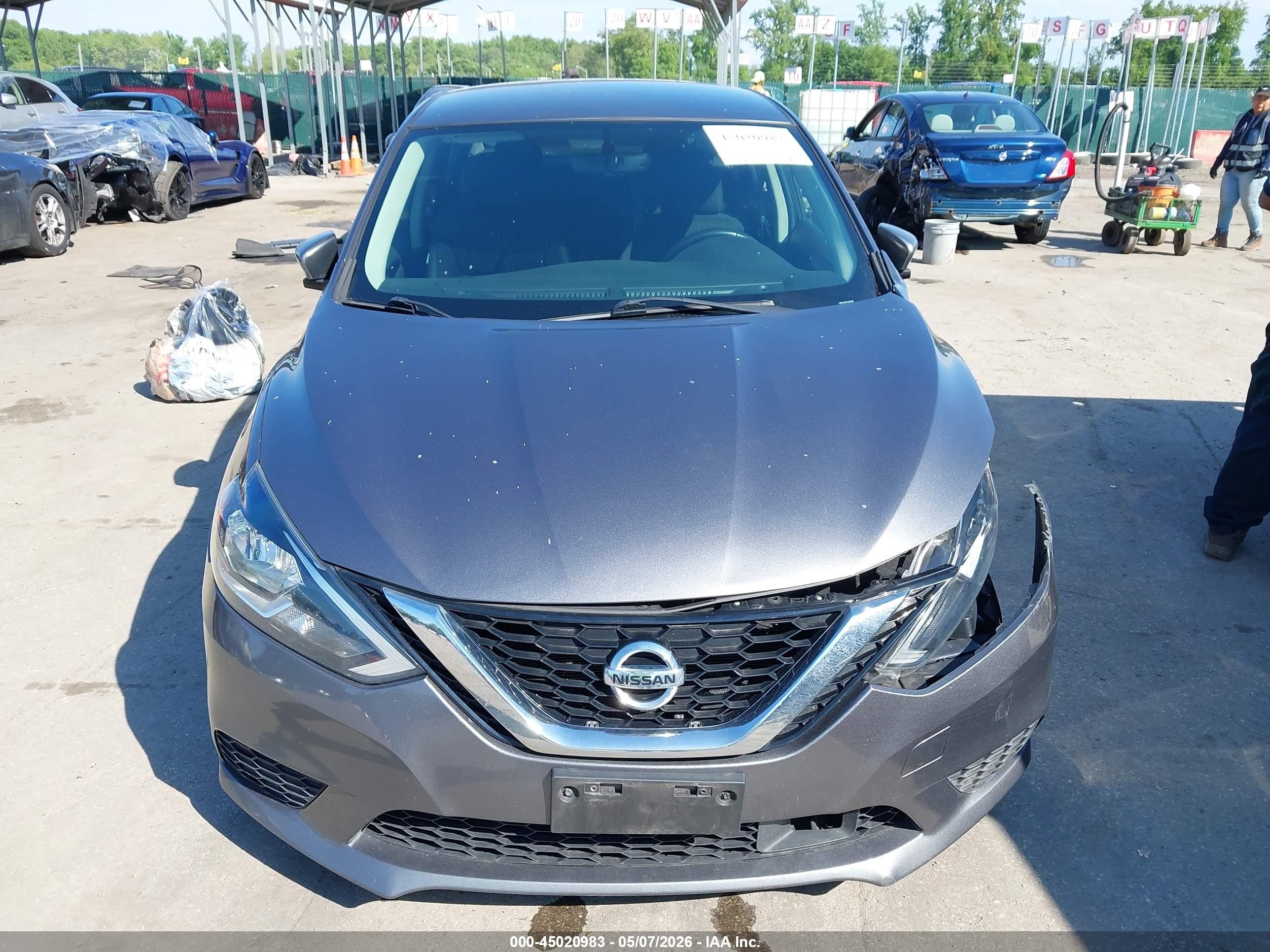 2019 Nissan Sentra Sv Серый vin: 3N1AB7AP3KY391319