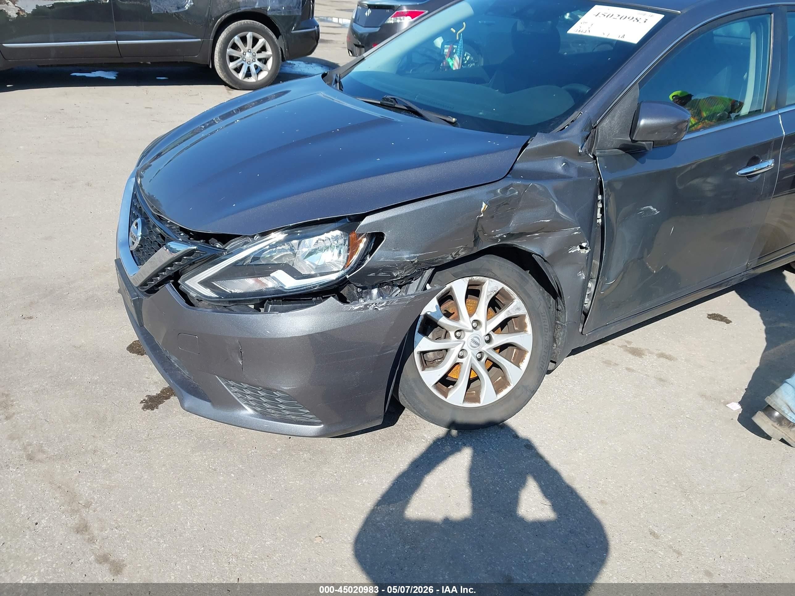 2019 Nissan Sentra Sv Серый vin: 3N1AB7AP3KY391319