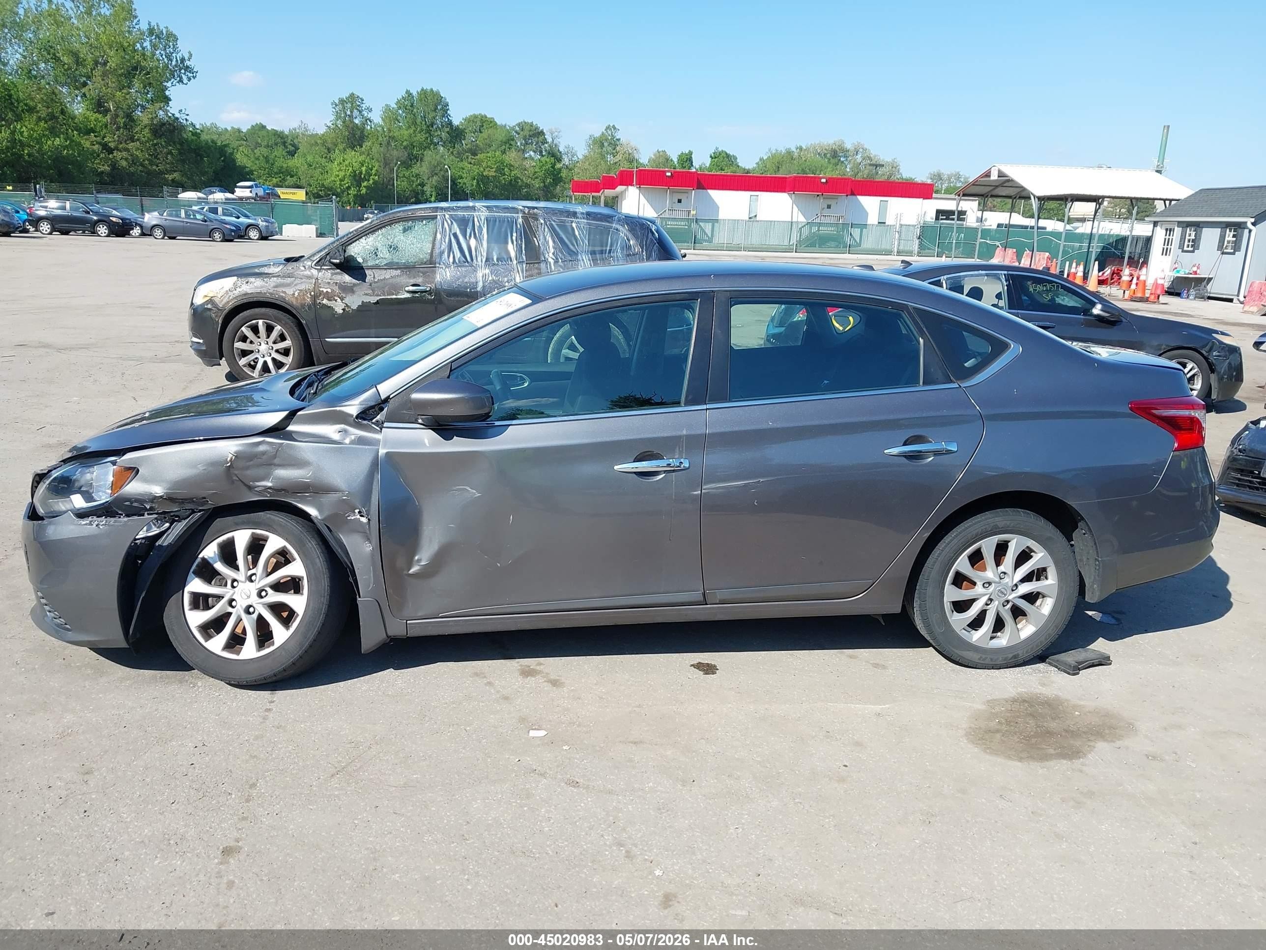 2019 Nissan Sentra Sv Серый vin: 3N1AB7AP3KY391319