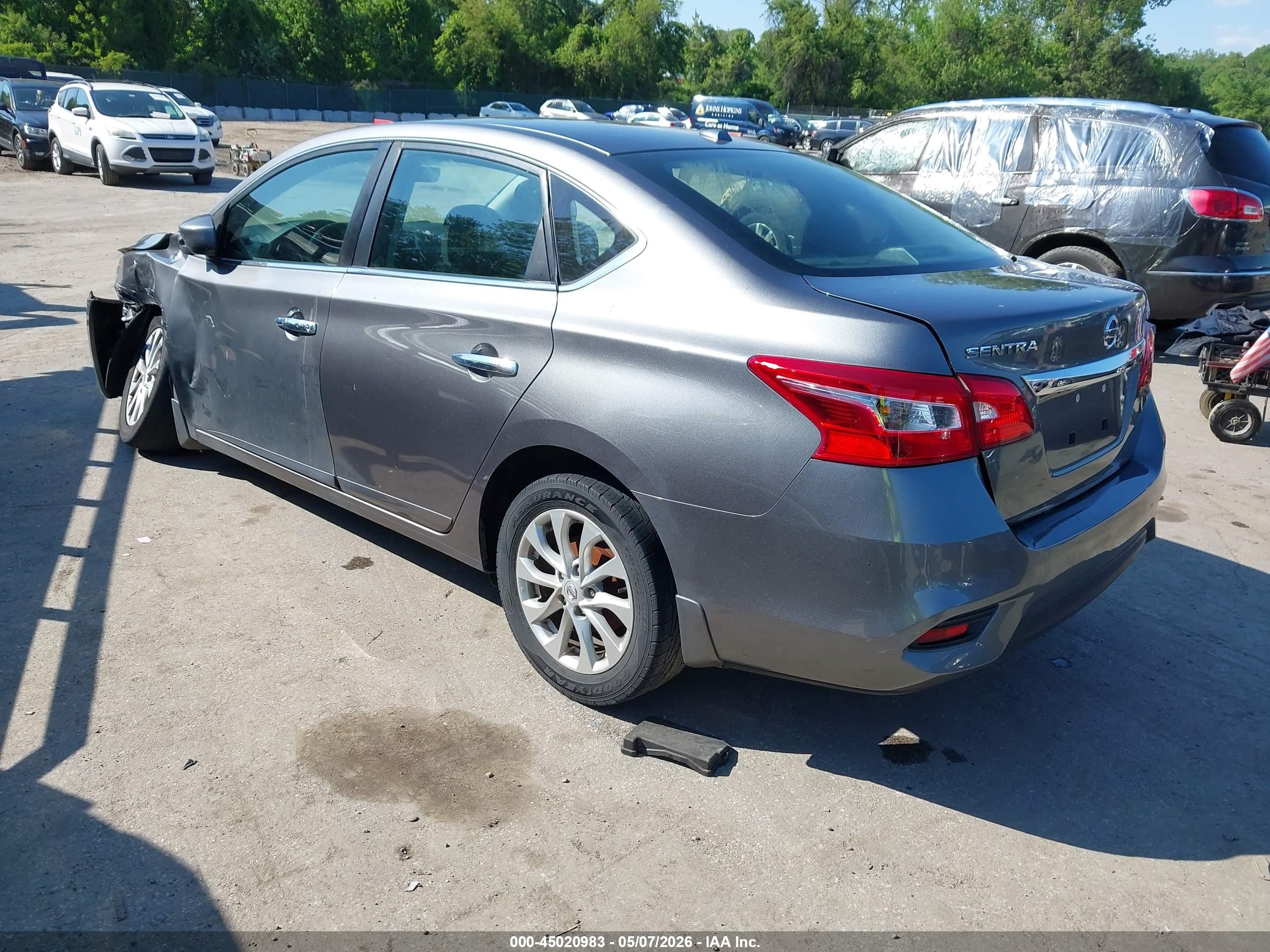 2019 Nissan Sentra Sv Серый vin: 3N1AB7AP3KY391319