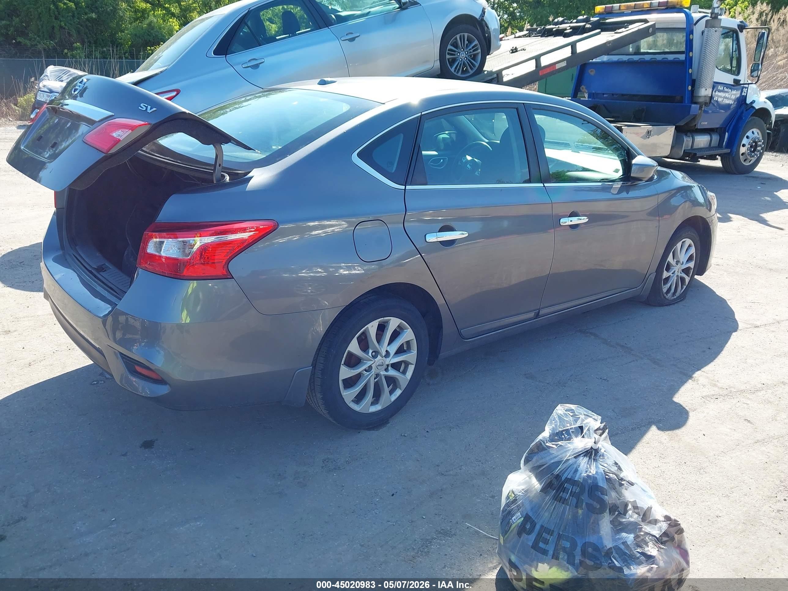 2019 Nissan Sentra Sv Серый vin: 3N1AB7AP3KY391319