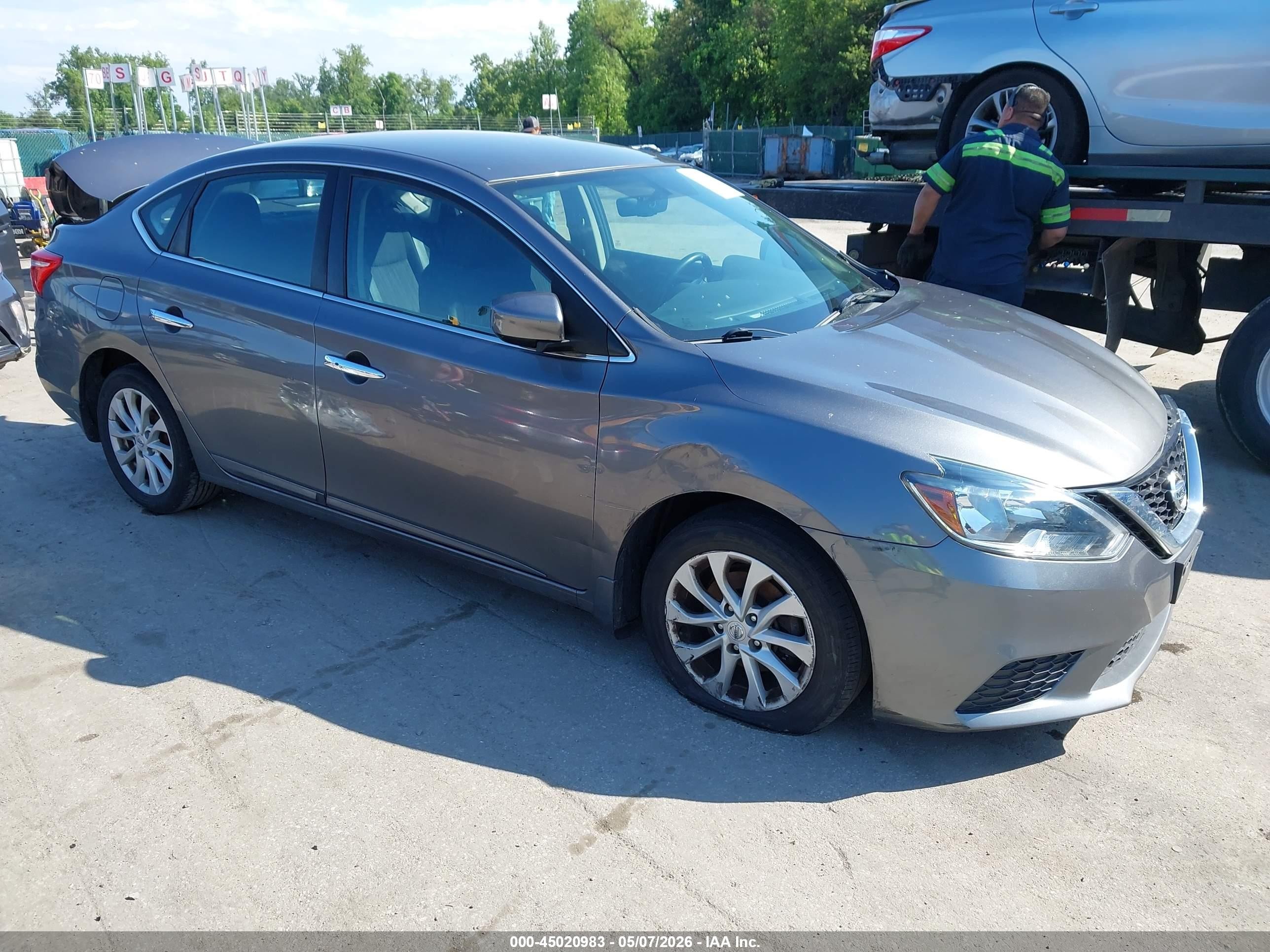 2019 Nissan Sentra Sv Серый vin: 3N1AB7AP3KY391319
