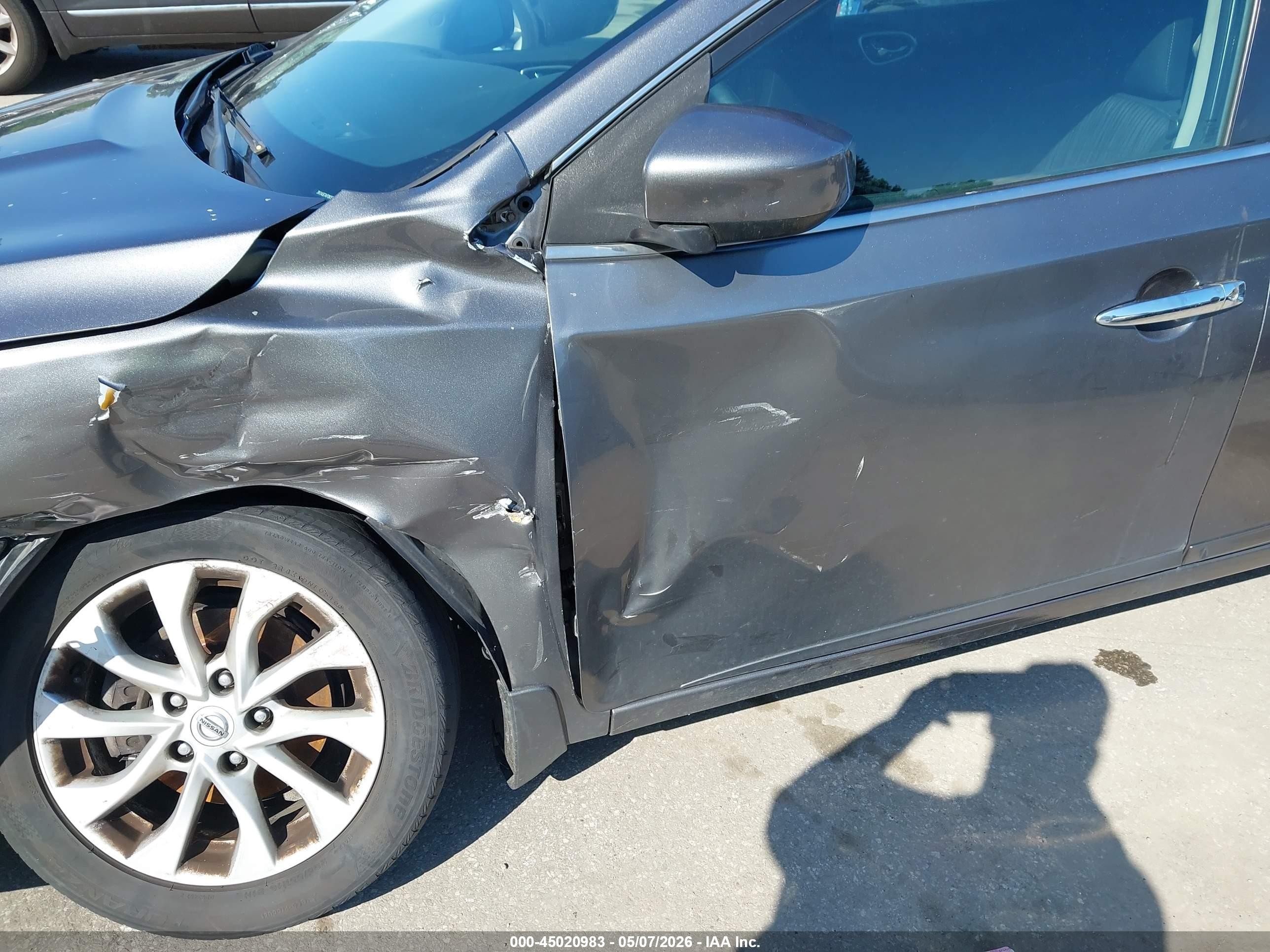 2019 Nissan Sentra Sv Серый vin: 3N1AB7AP3KY391319