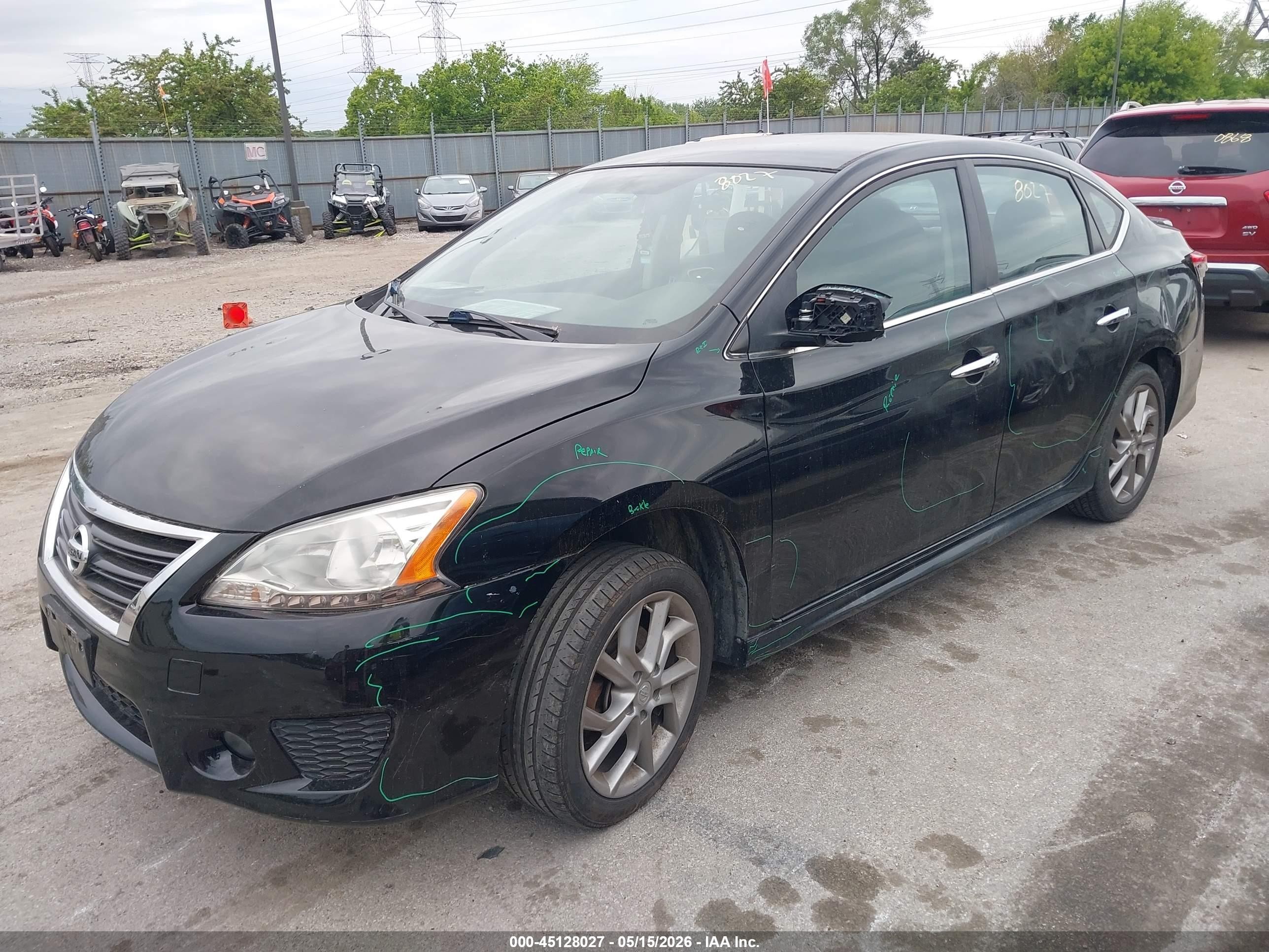2013 Nissan Sentra Sr Black vin: 3N1AB7AP4DL560022