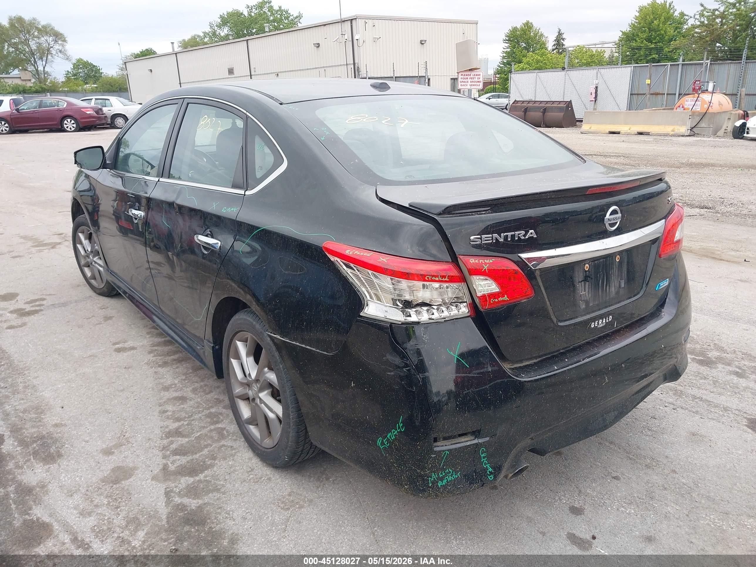 2013 Nissan Sentra Sr Black vin: 3N1AB7AP4DL560022