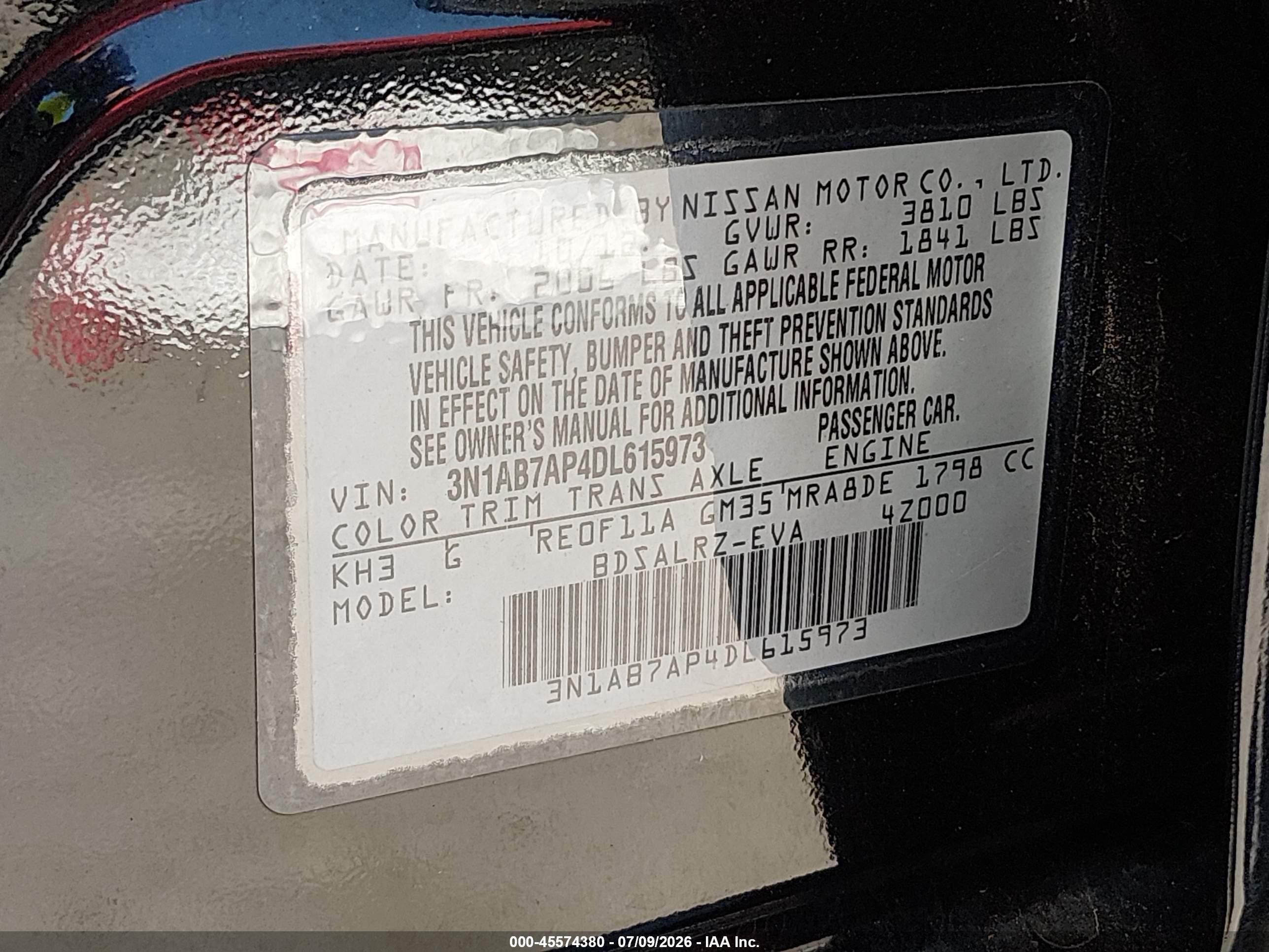 2013 Nissan Sentra Sr Black vin: 3N1AB7AP4DL615973