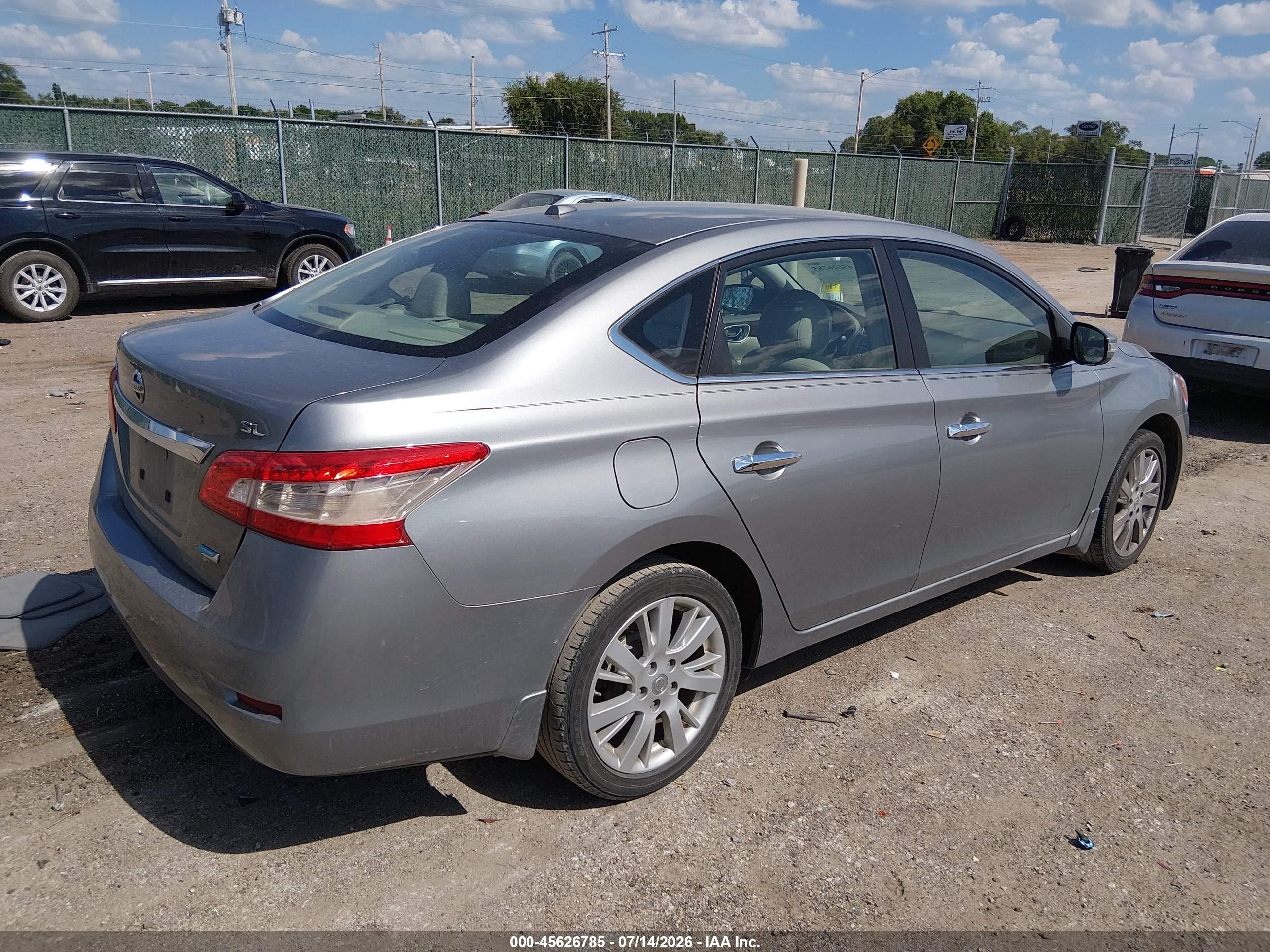 2013 Nissan Sentra Sl Silver vin: 3N1AB7AP4DL623300
