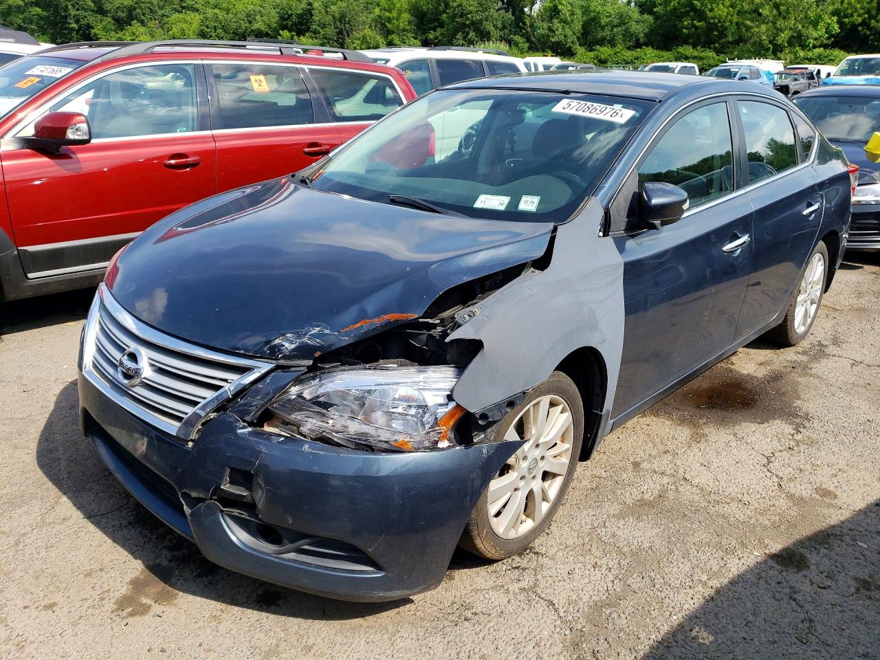 2013 Nissan Sentra S Blue vin: 3N1AB7AP4DL628447