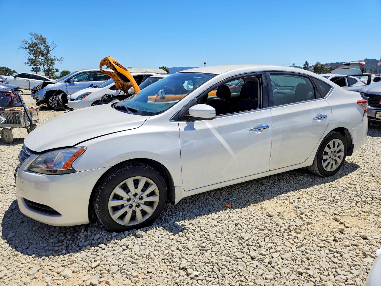 2013 Nissan Sentra S Белый vin: 3N1AB7AP4DL628903