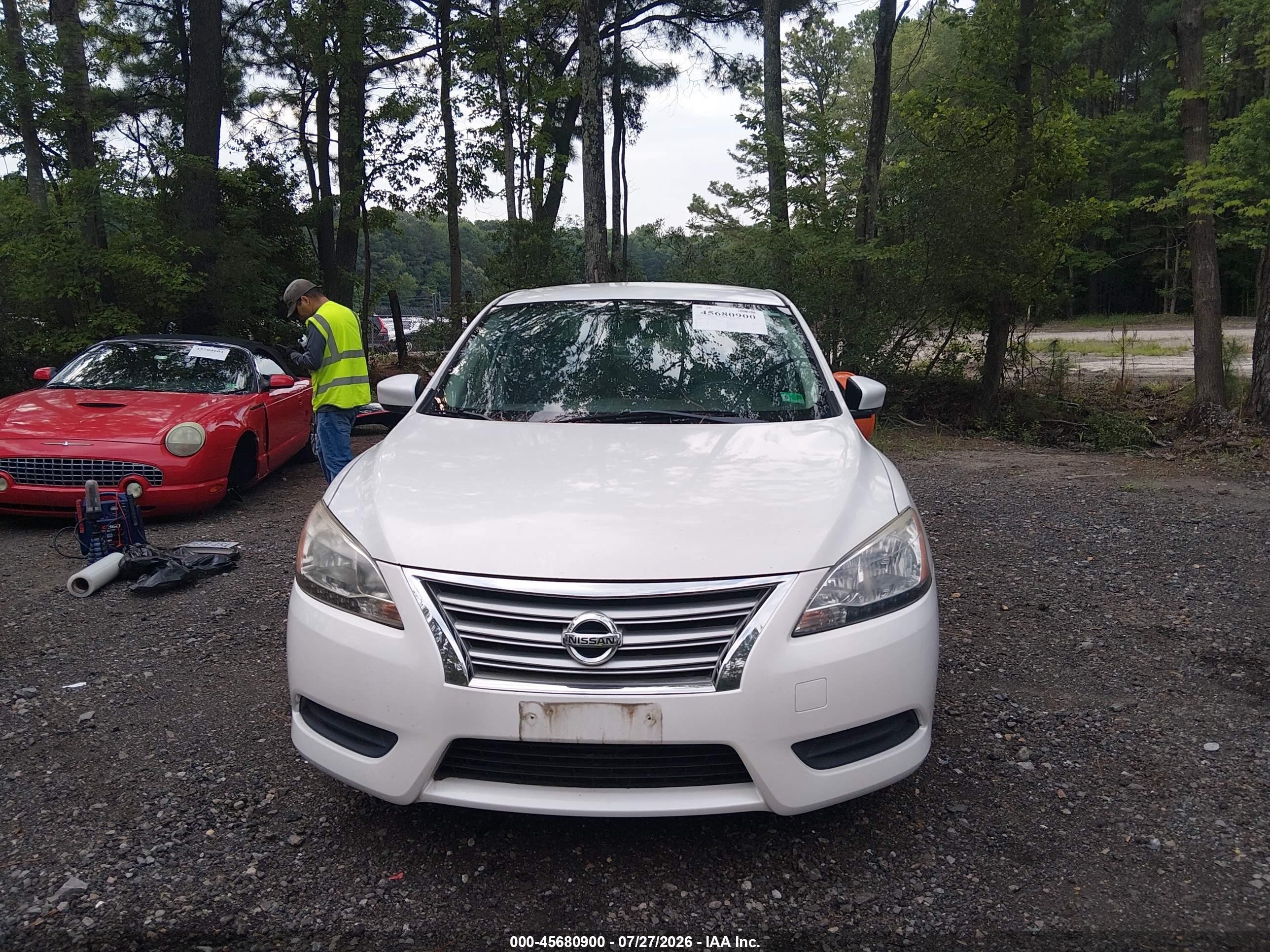2013 Nissan Sentra Sv White vin: 3N1AB7AP4DL769146