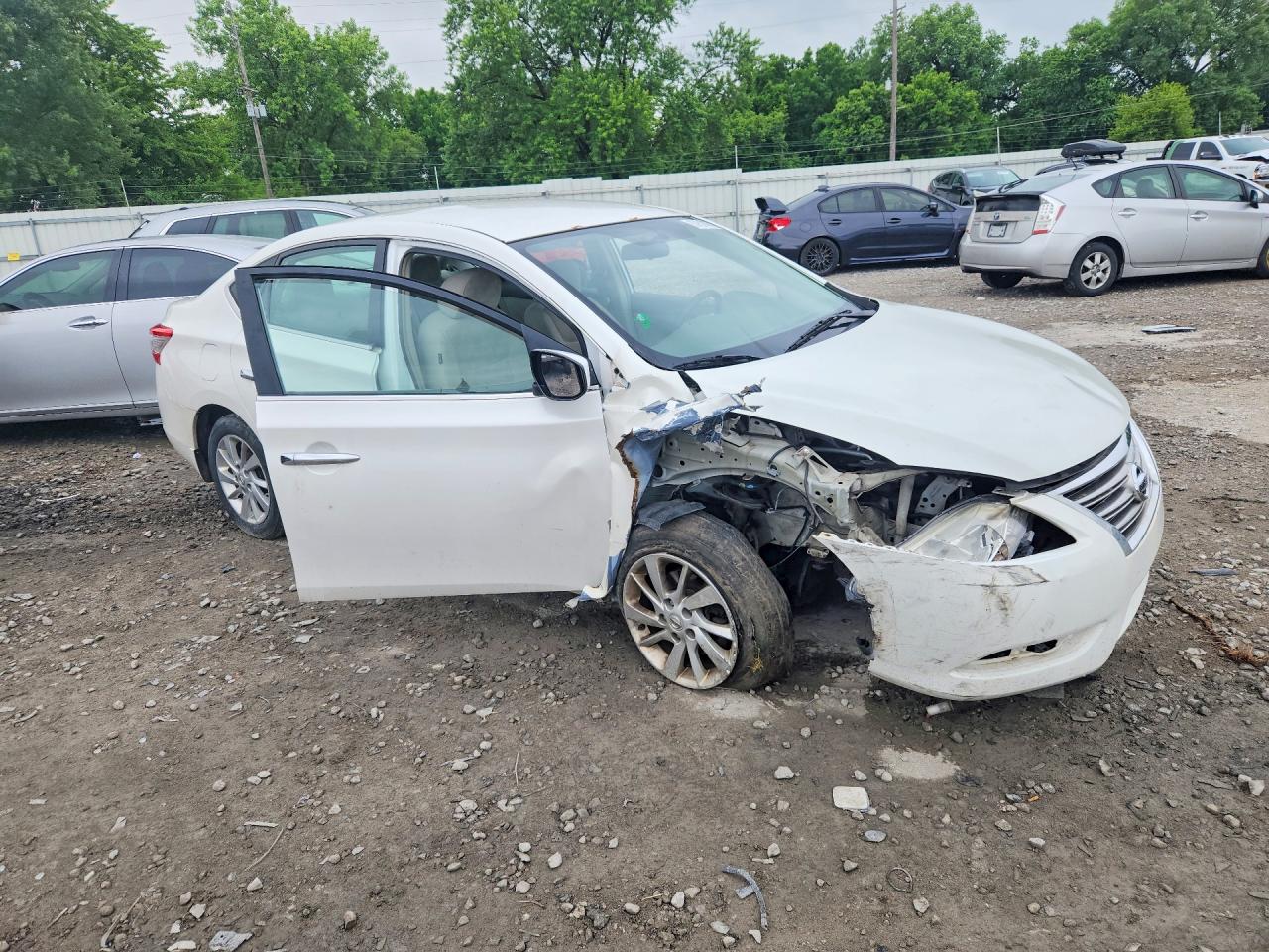2013 Nissan Sentra S Белый vin: 3N1AB7AP4DL769275