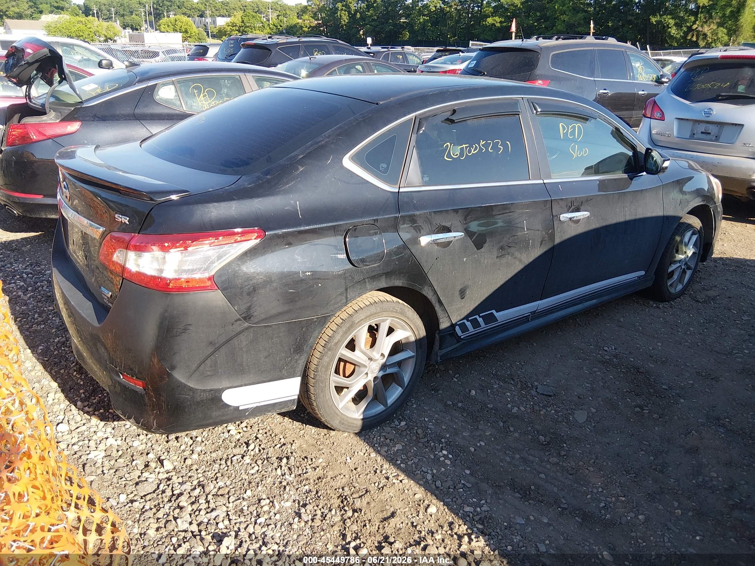 2013 Nissan Sentra Sr Black vin: 3N1AB7AP4DL778400