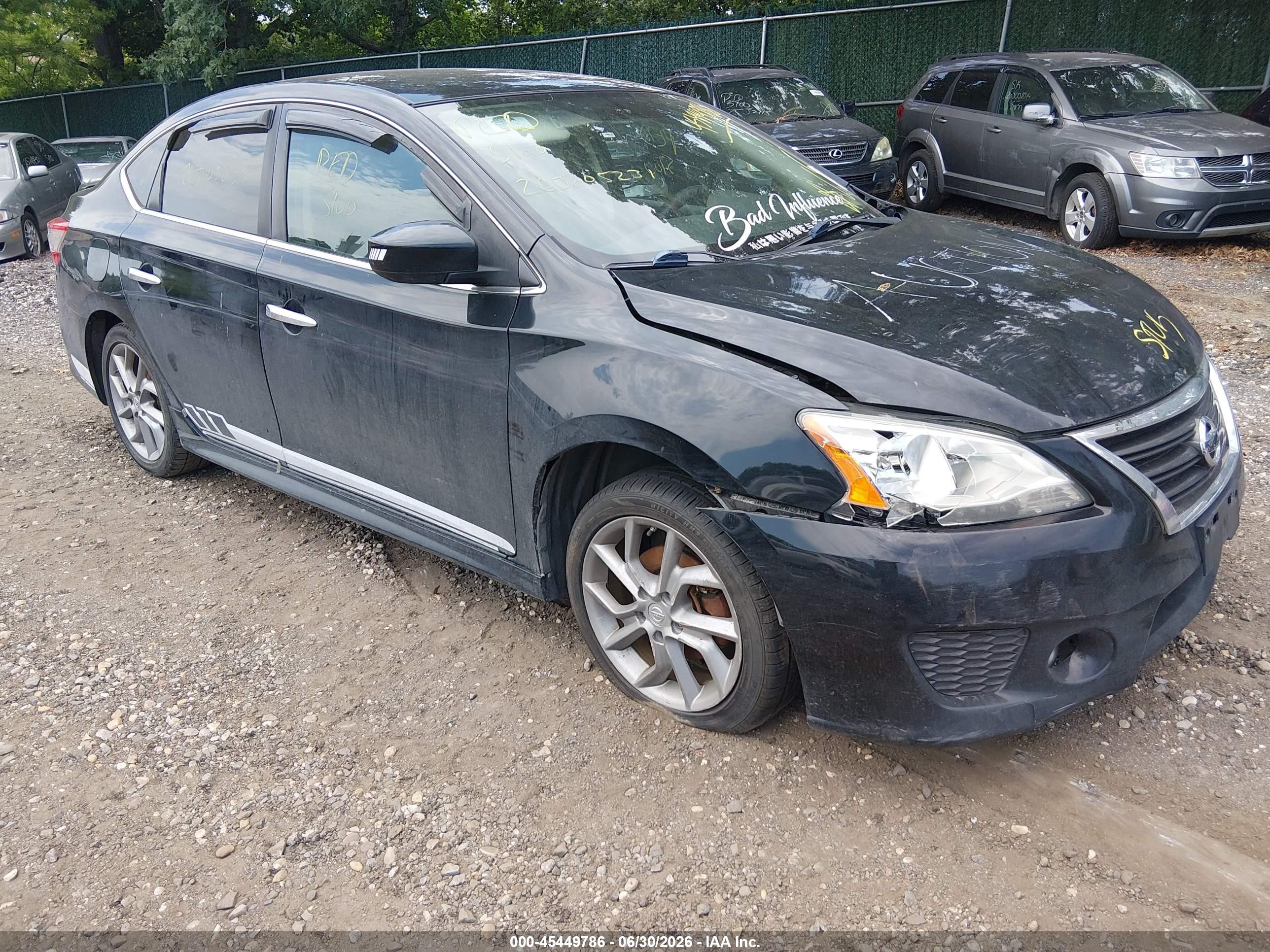 2013 Nissan Sentra Sr Black vin: 3N1AB7AP4DL778400