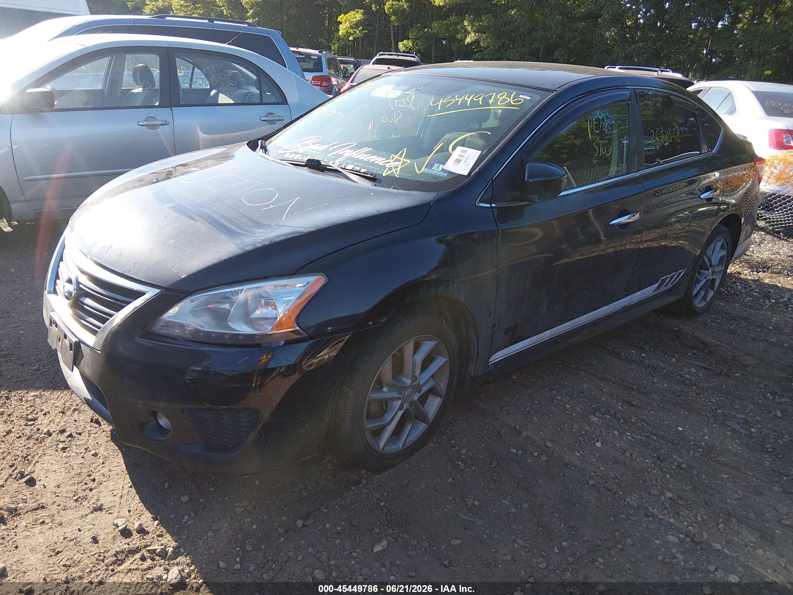 2013 Nissan Sentra Sr Black vin: 3N1AB7AP4DL778400