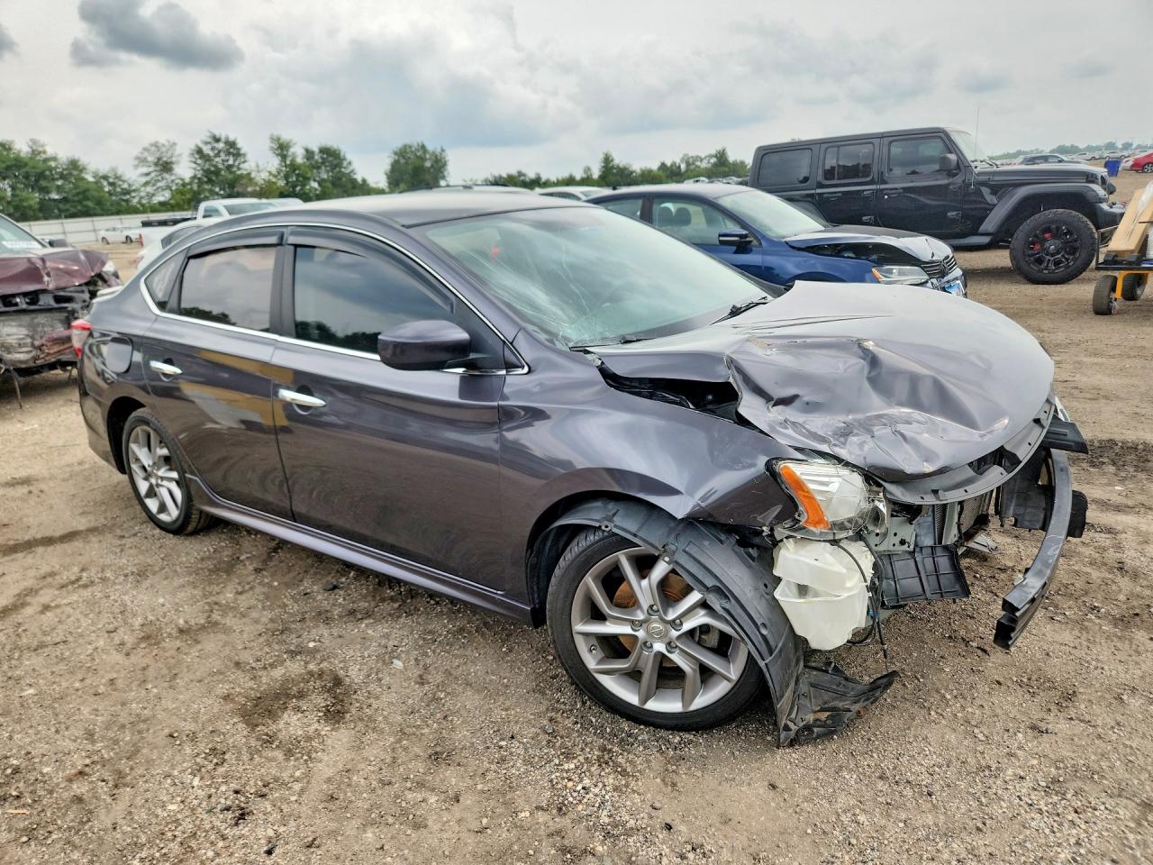 2013 Nissan Sentra S Серый vin: 3N1AB7AP4DL778655