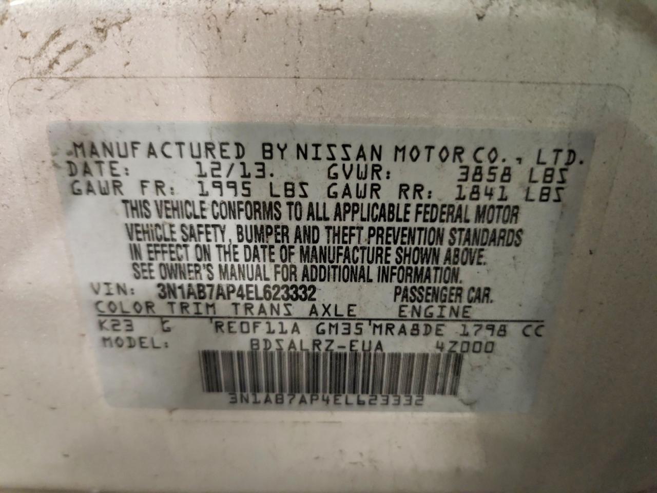 2014 Nissan Sentra Sr Silver vin: 3N1AB7AP4EL623332
