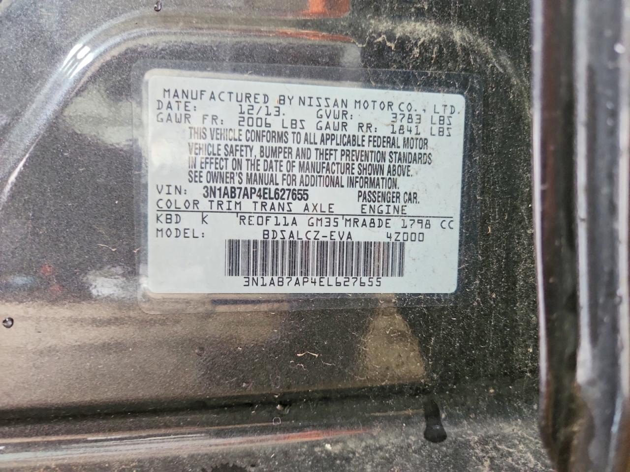2014 Nissan Sentra S Gray vin: 3N1AB7AP4EL627655