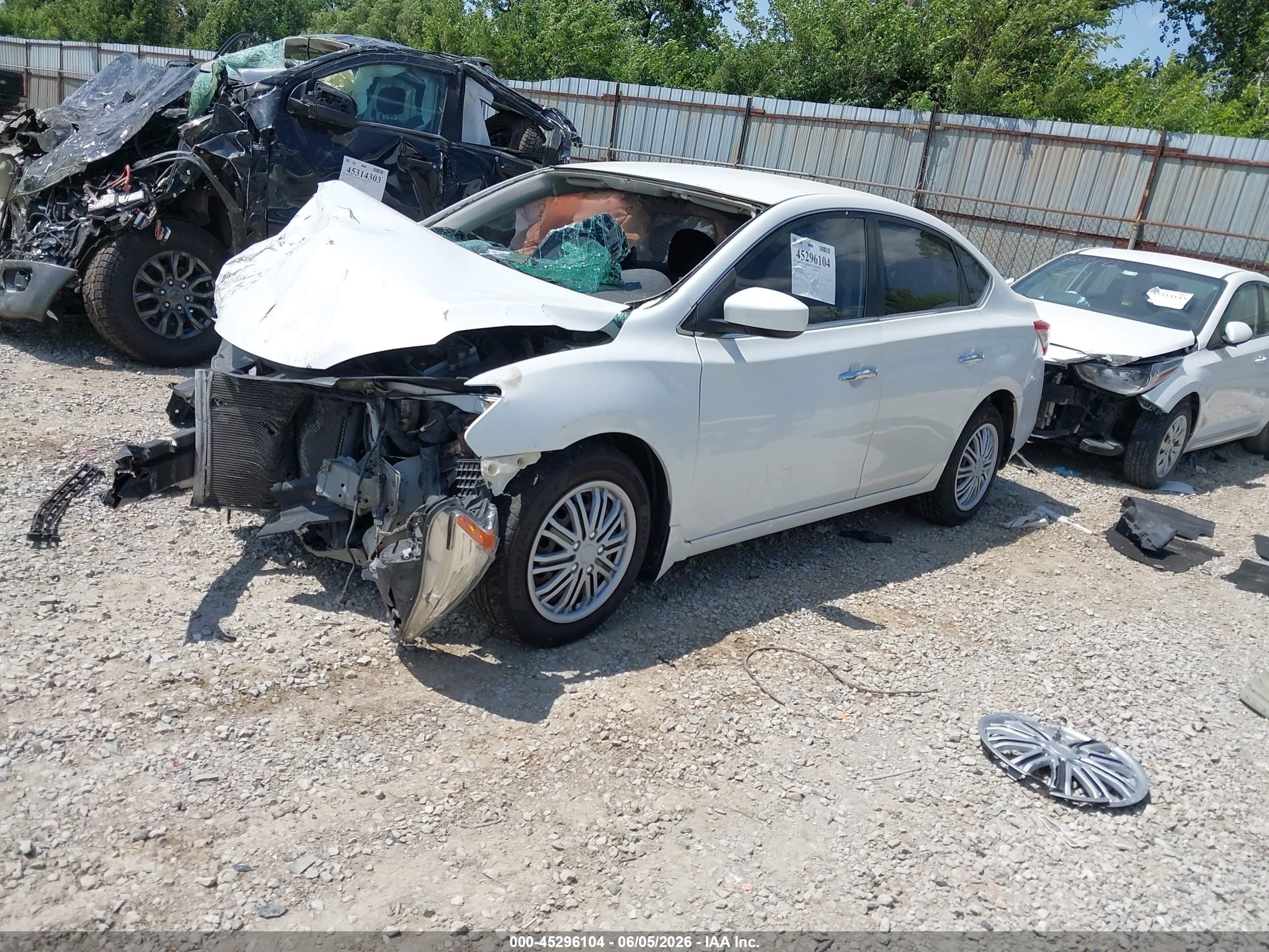 2014 Nissan Sentra Fe+ S/fe+ Sv/s/sl/sr/sv Белый vin: 3N1AB7AP4EL664236