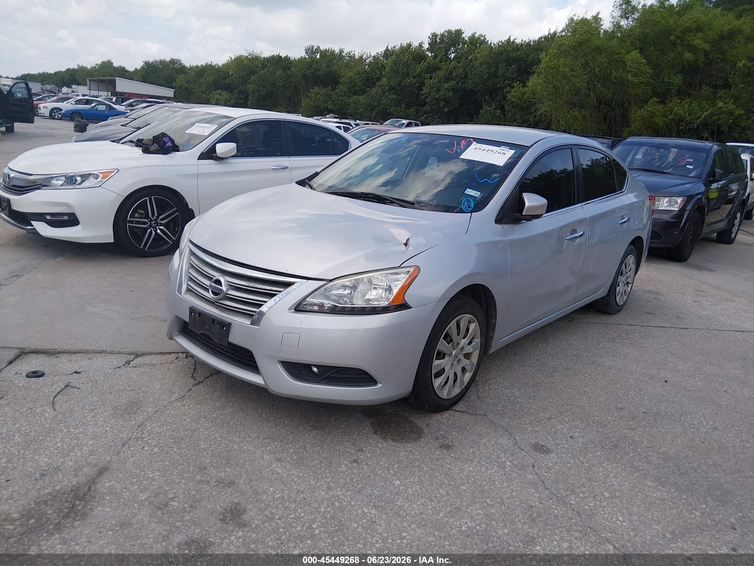 2014 Nissan Sentra Sv Silver vin: 3N1AB7AP4EL665855