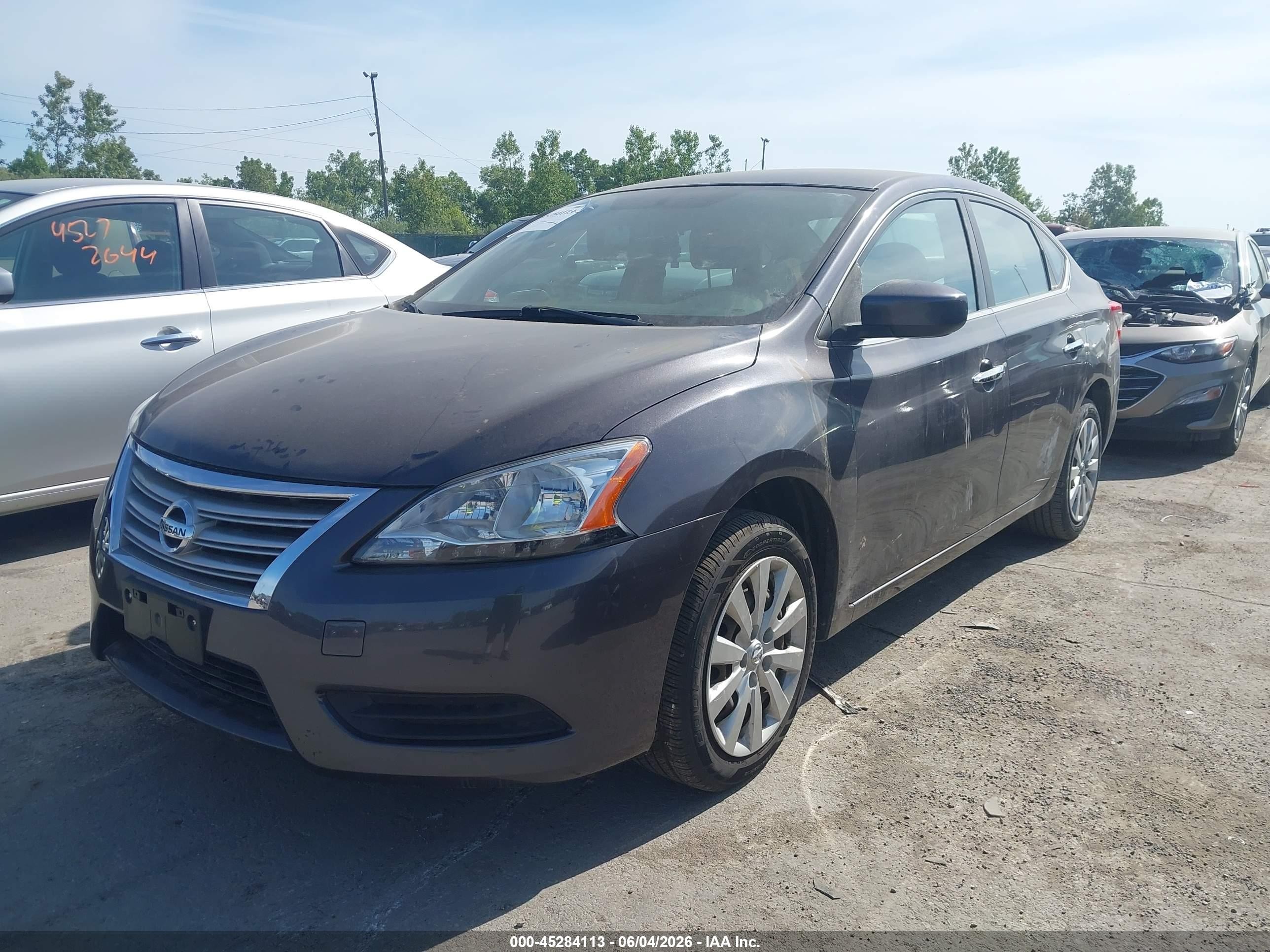 2014 Nissan Sentra Sv Gray vin: 3N1AB7AP4EL670621