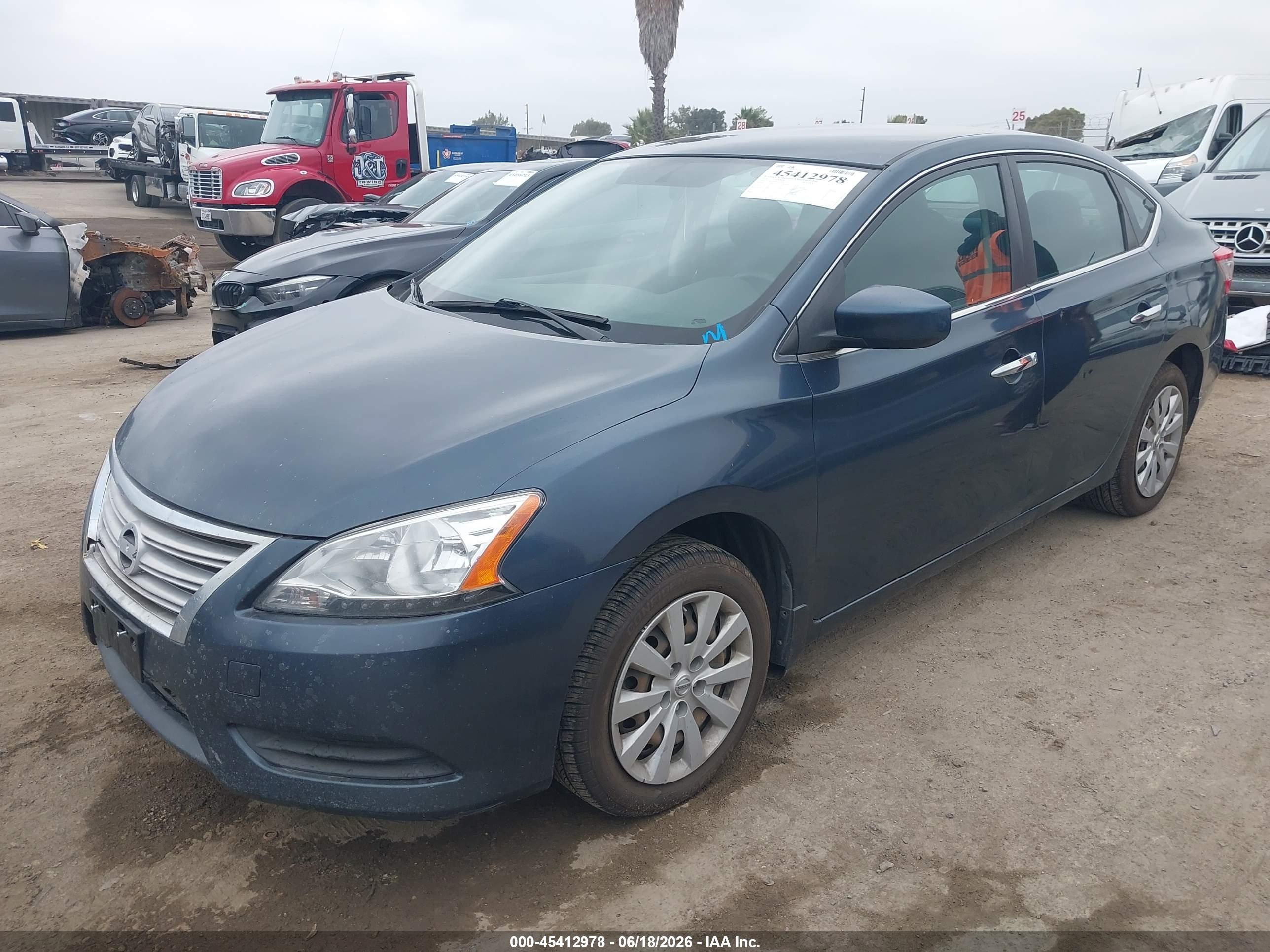 2014 Nissan Sentra Fe+ S/fe+ Sv/s/sl/sr/sv Синий vin: 3N1AB7AP4EL674250