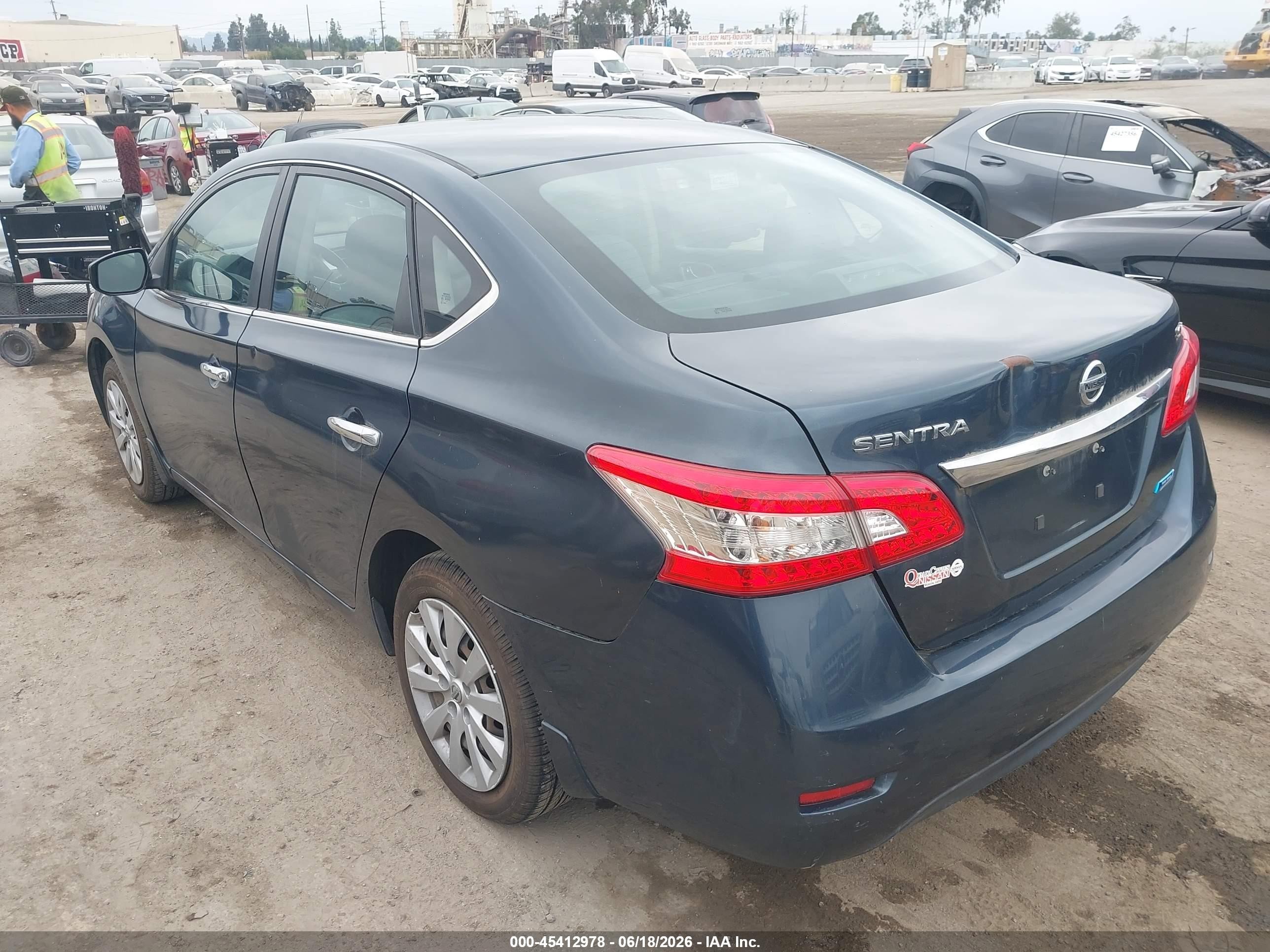 2014 Nissan Sentra Fe+ S/fe+ Sv/s/sl/sr/sv Синий vin: 3N1AB7AP4EL674250