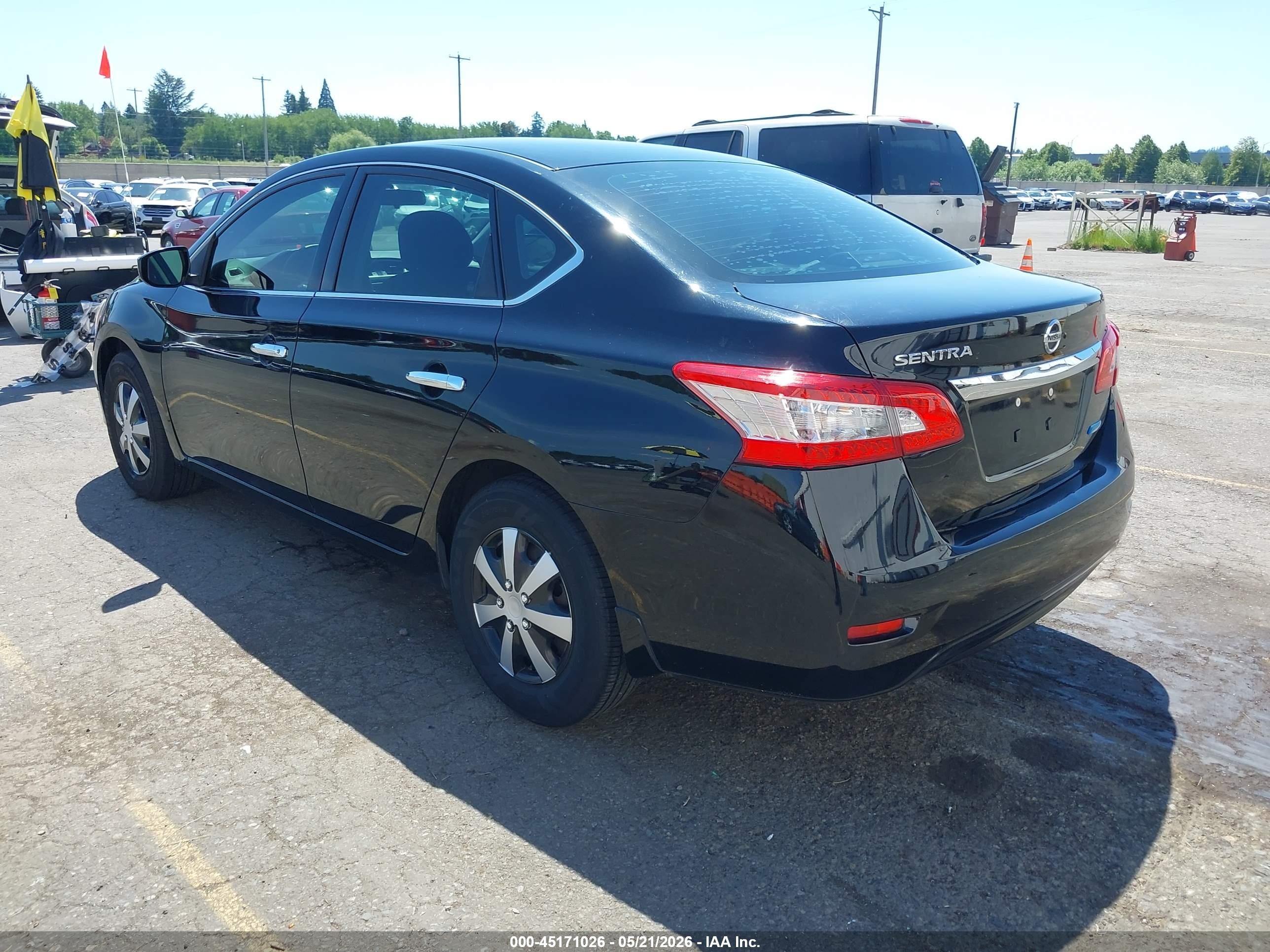 2014 Nissan Sentra S Black vin: 3N1AB7AP4EL697818
