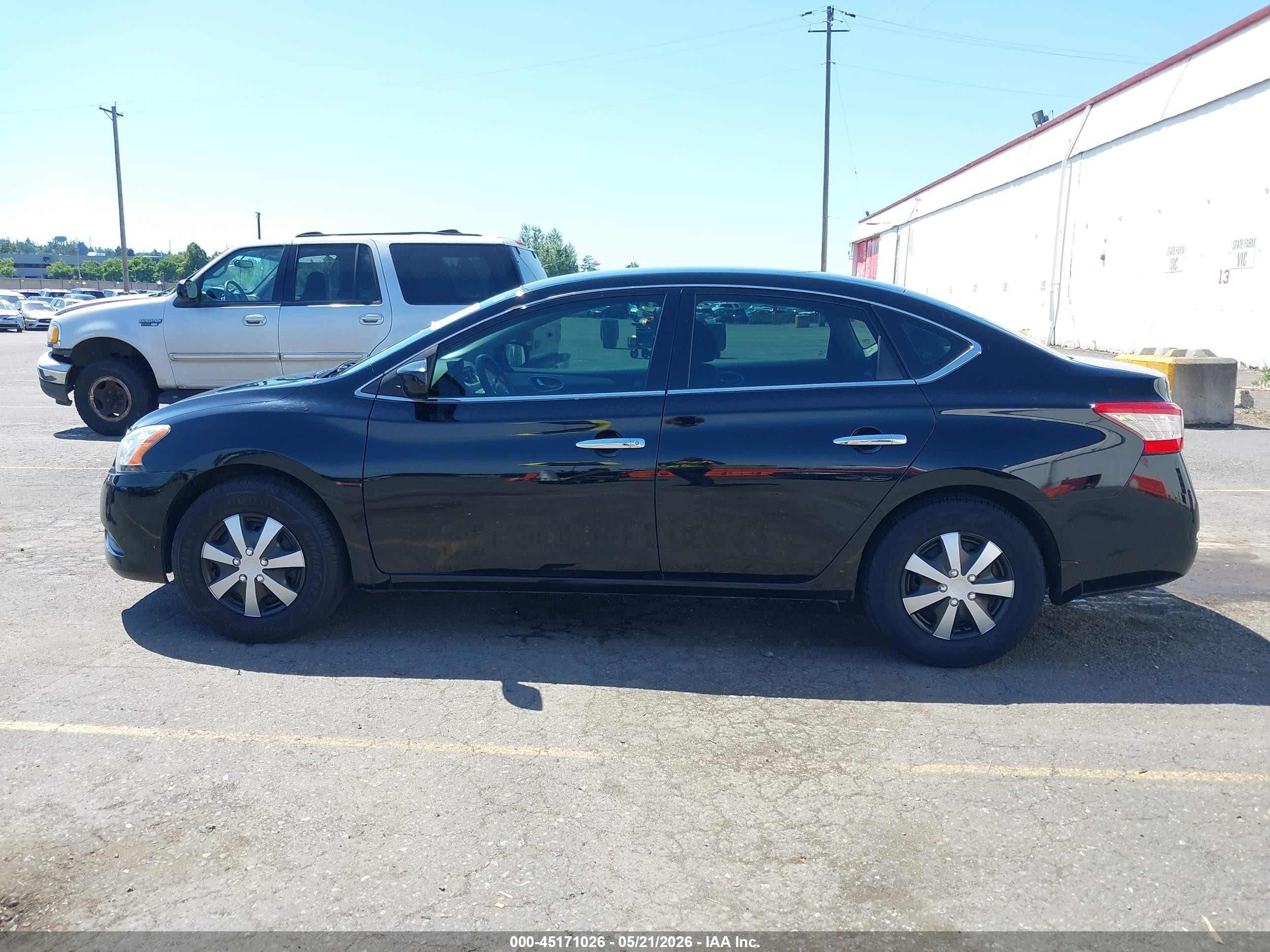 2014 Nissan Sentra S Black vin: 3N1AB7AP4EL697818