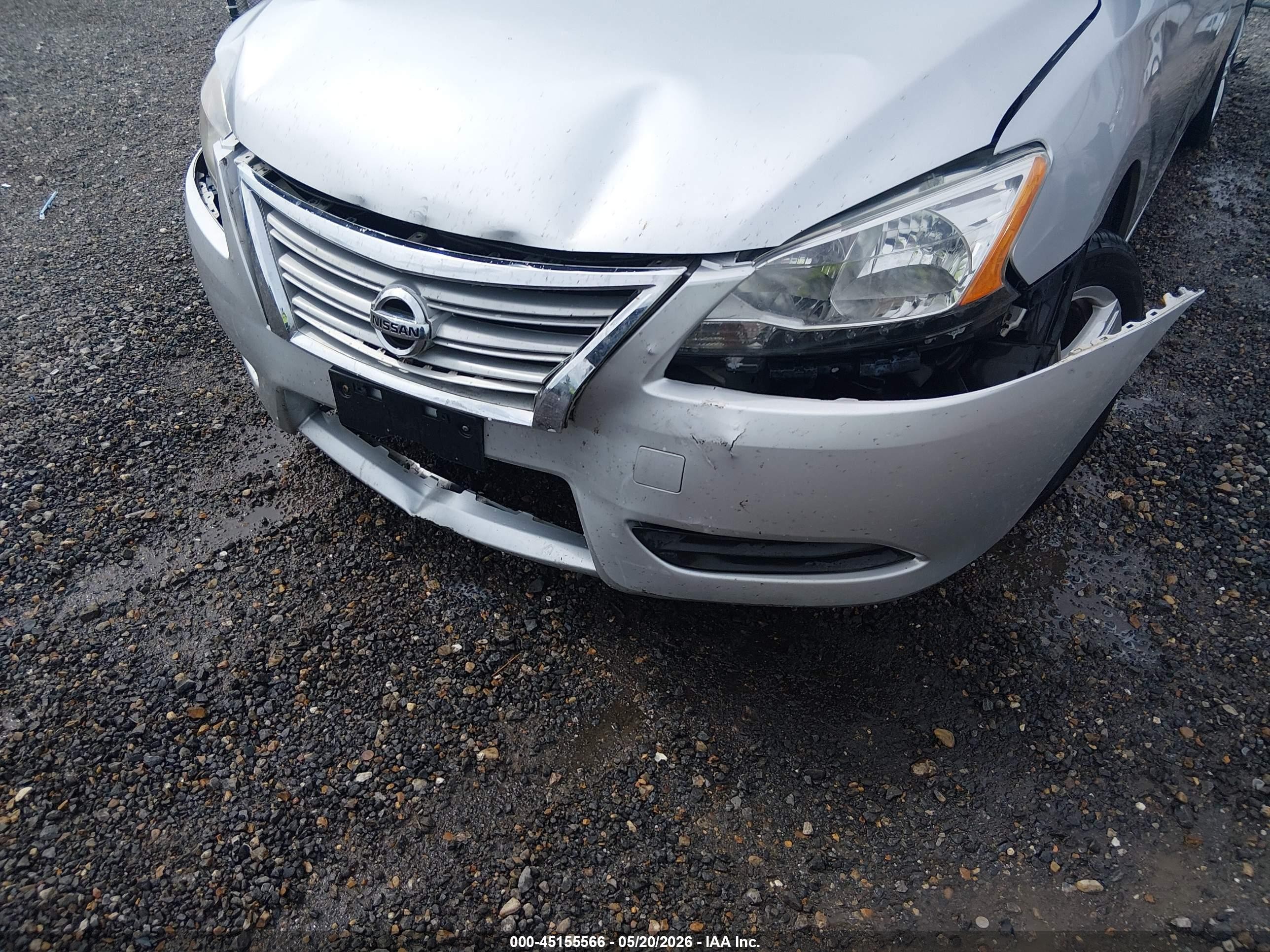 2014 Nissan Sentra S Silver vin: 3N1AB7AP4EY202505