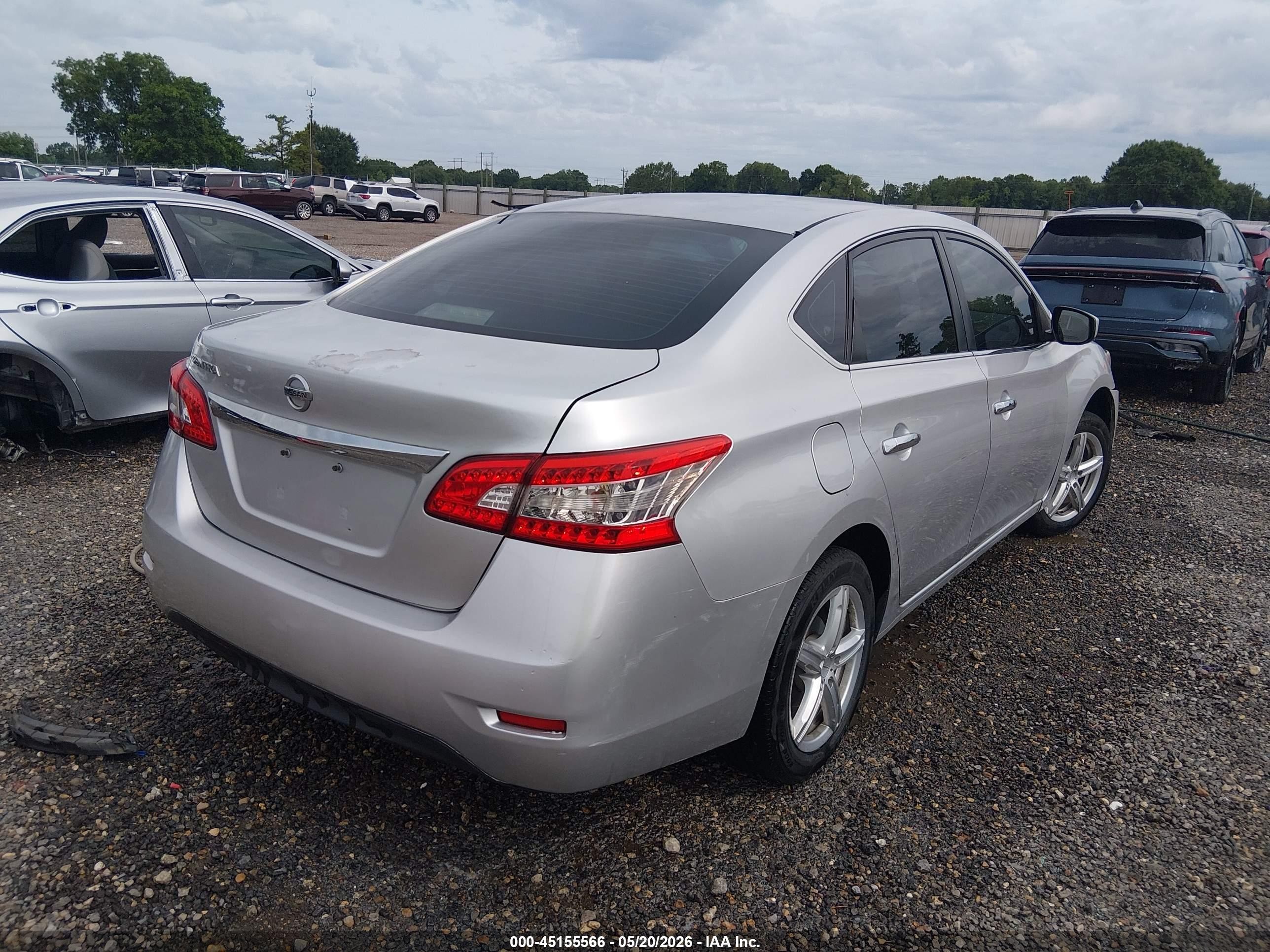 2014 Nissan Sentra S Silver vin: 3N1AB7AP4EY202505