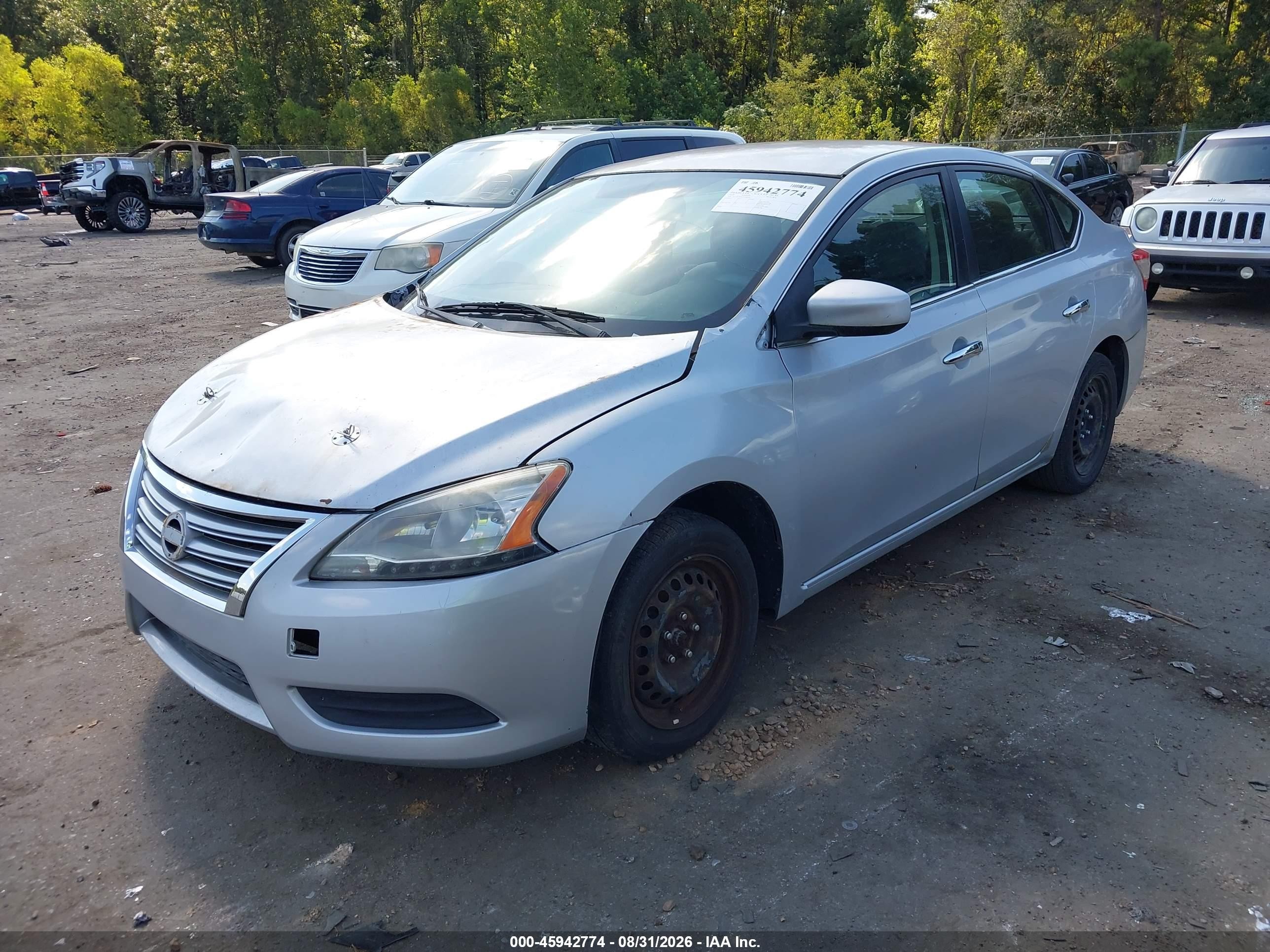 2014 Nissan Sentra Sv Silver vin: 3N1AB7AP4EY208286