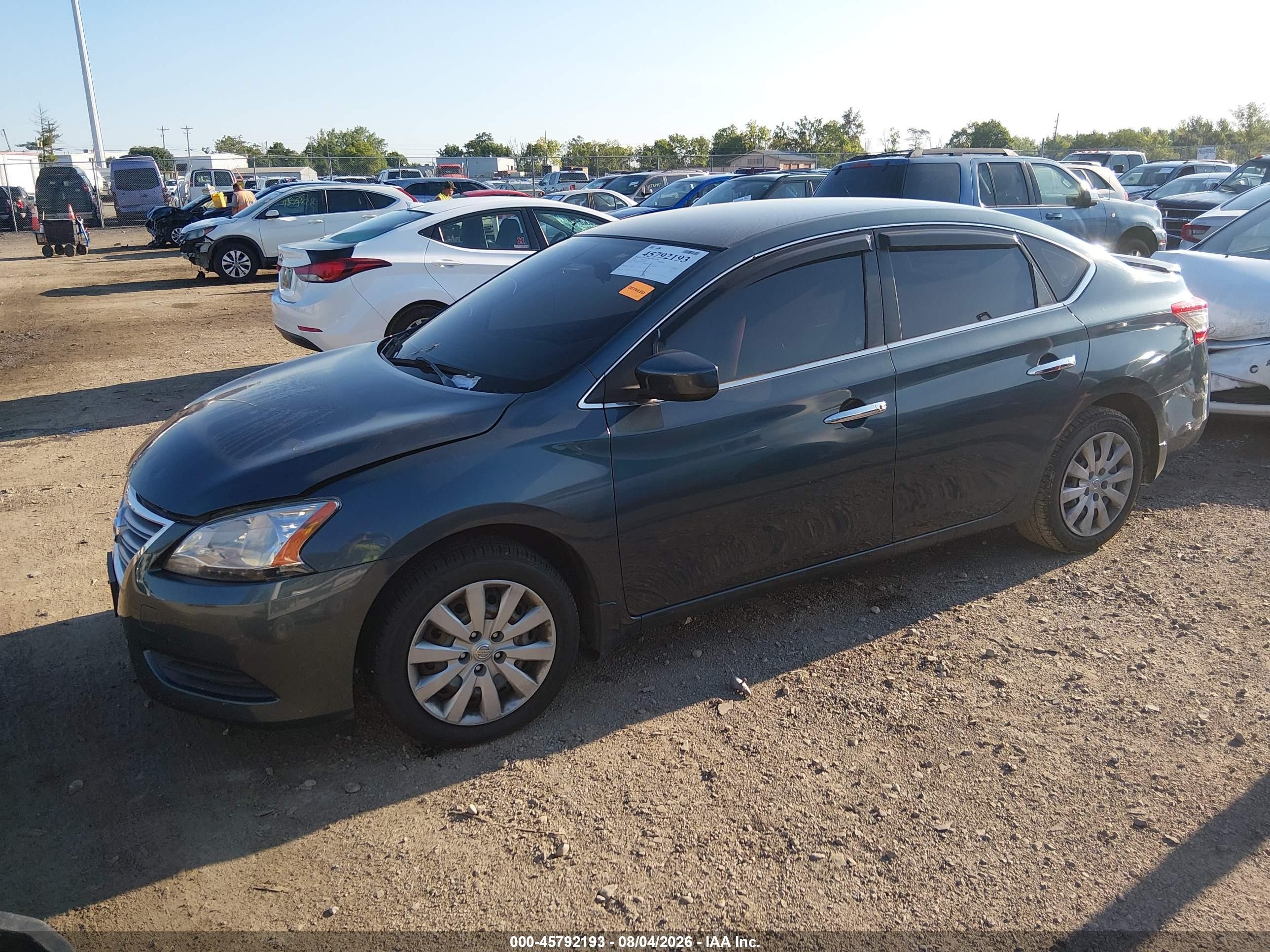 2014 Nissan Sentra Fe+ S/fe+ Sv/s/sl/sr/sv Серый vin: 3N1AB7AP4EY209082