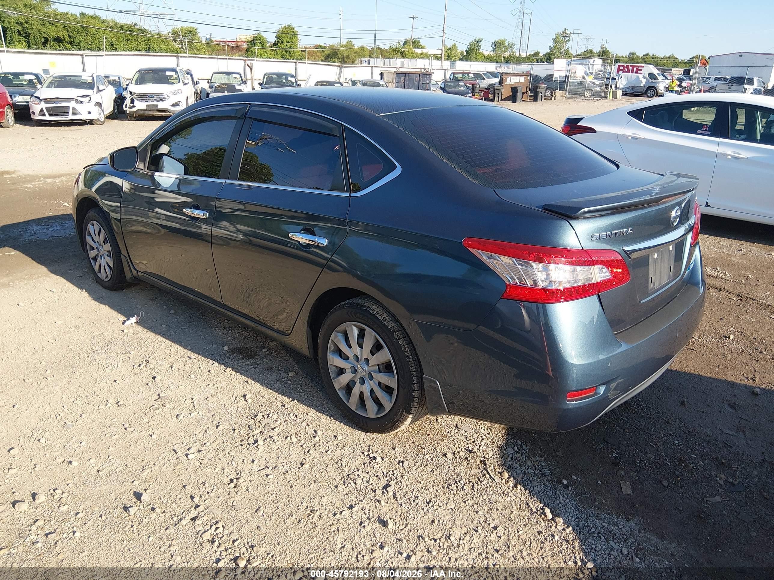2014 Nissan Sentra Fe+ S/fe+ Sv/s/sl/sr/sv Серый vin: 3N1AB7AP4EY209082